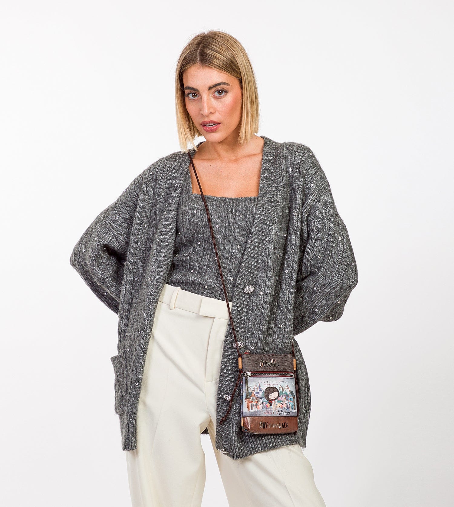 Mini sac à bandoulière avec voix à double compartiment