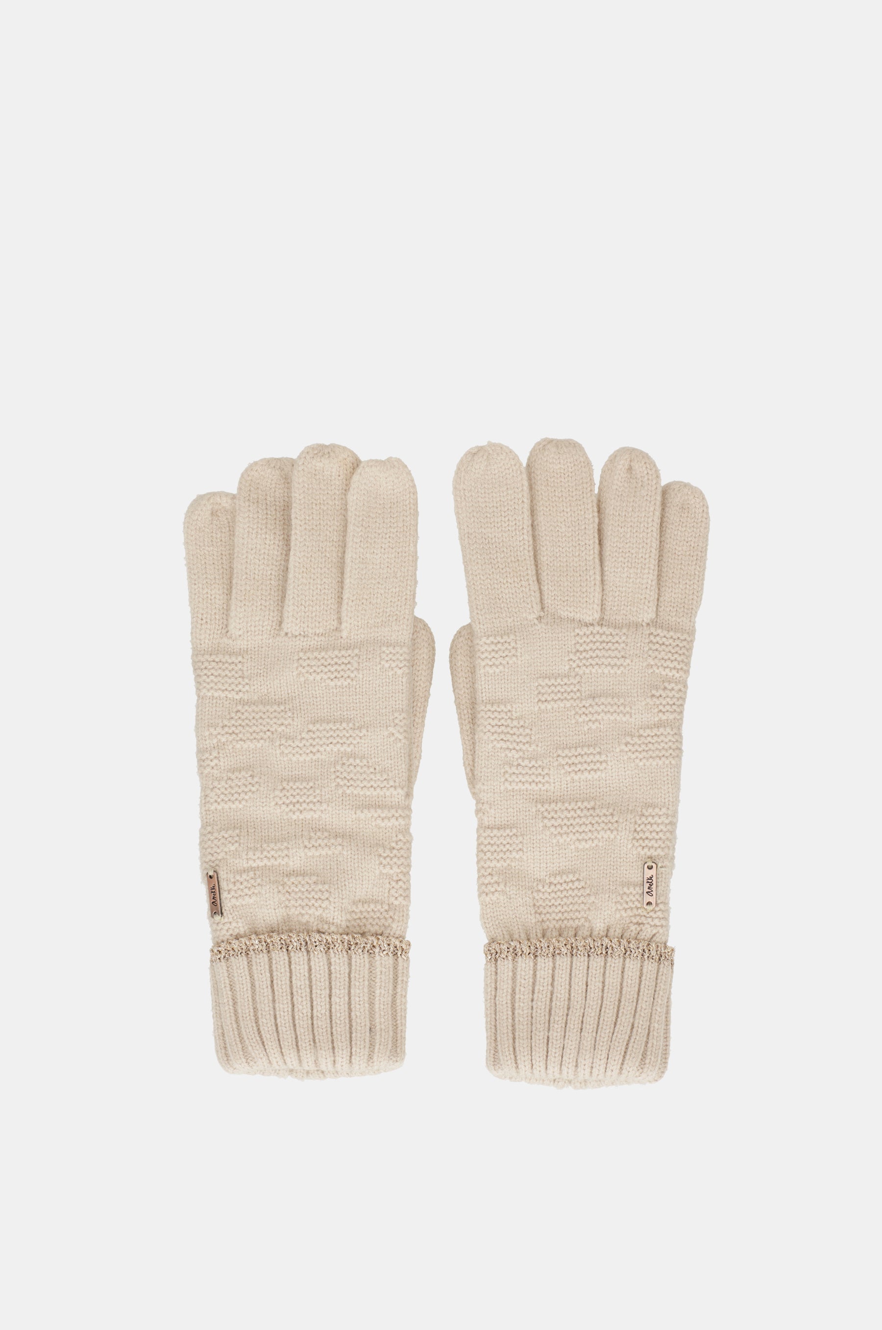 Gants tricotés beige