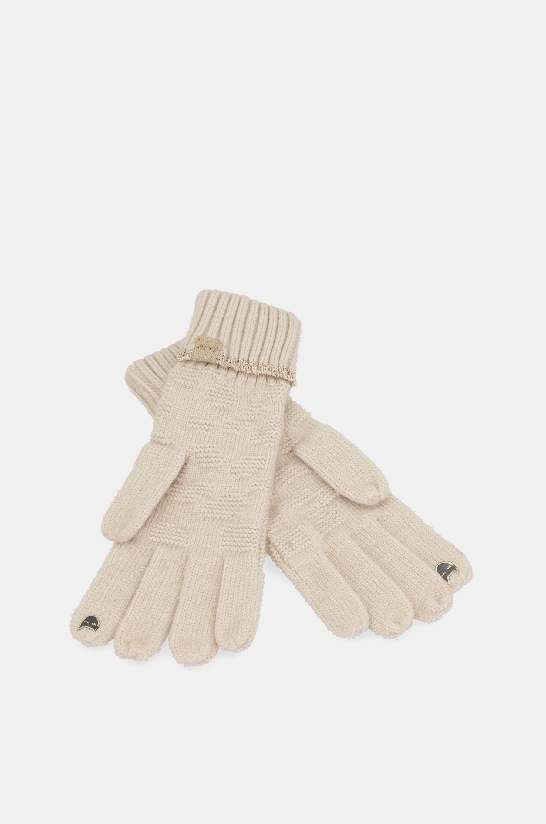 Gants tricotés beige