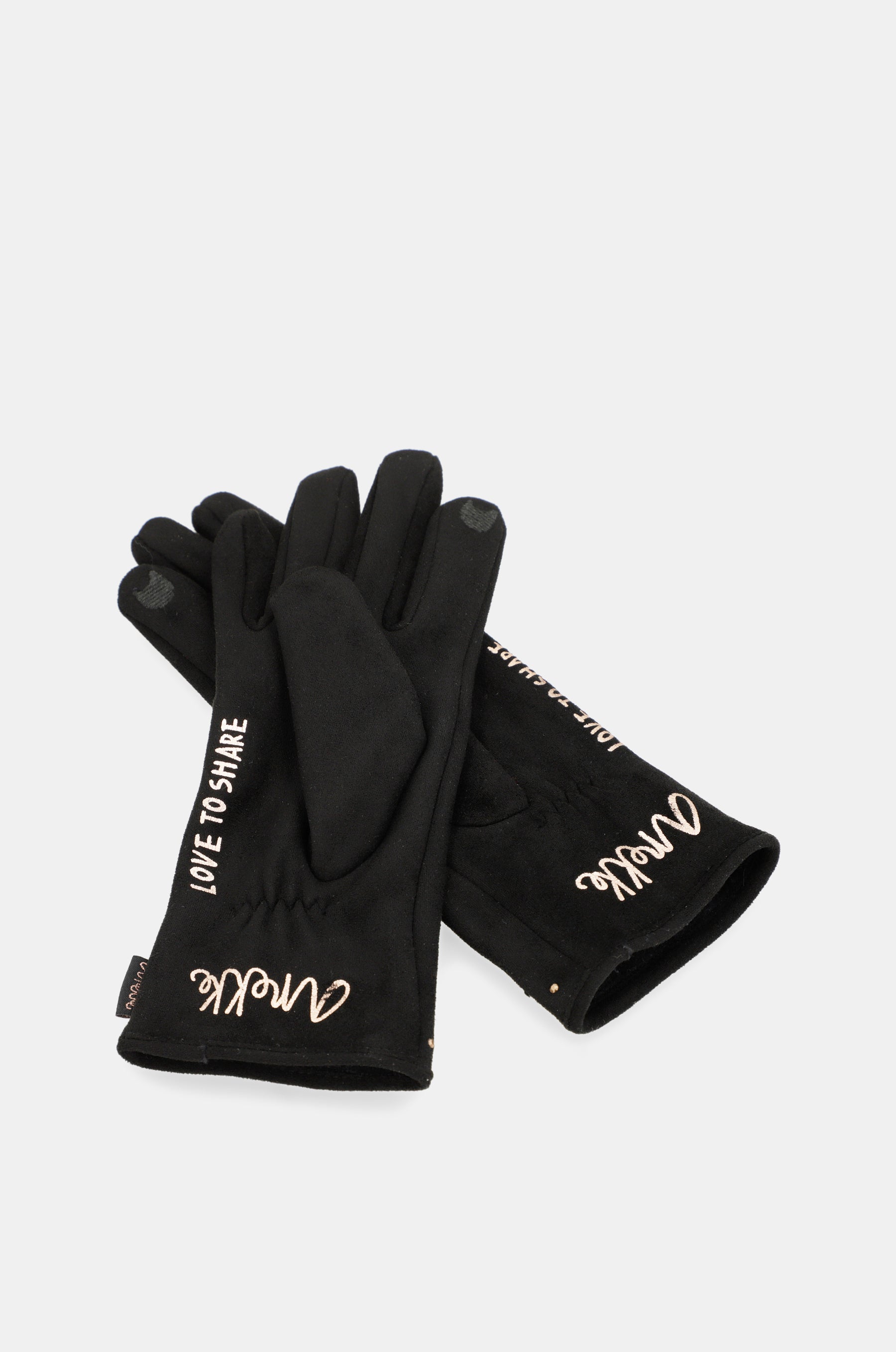 Gants doublés en polaire noirs