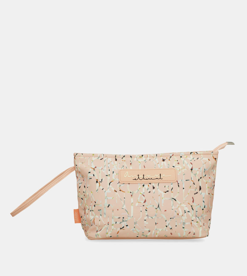 Grand sac de plage rose imprimé