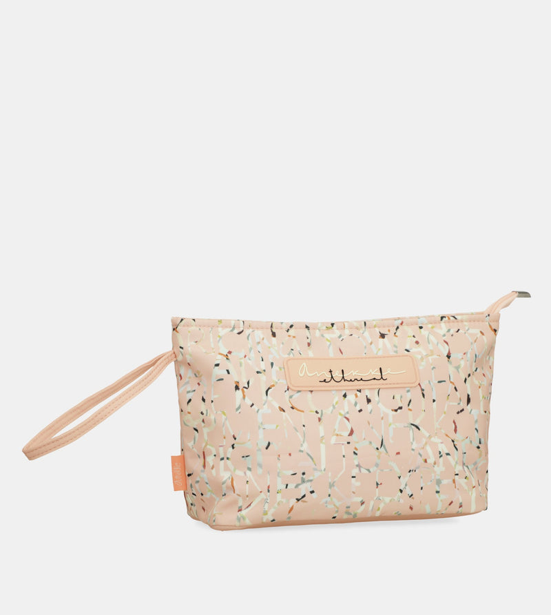 Grand sac de plage rose imprimé