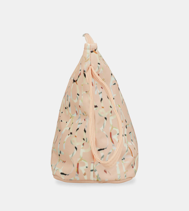 Grand sac de plage rose imprimé