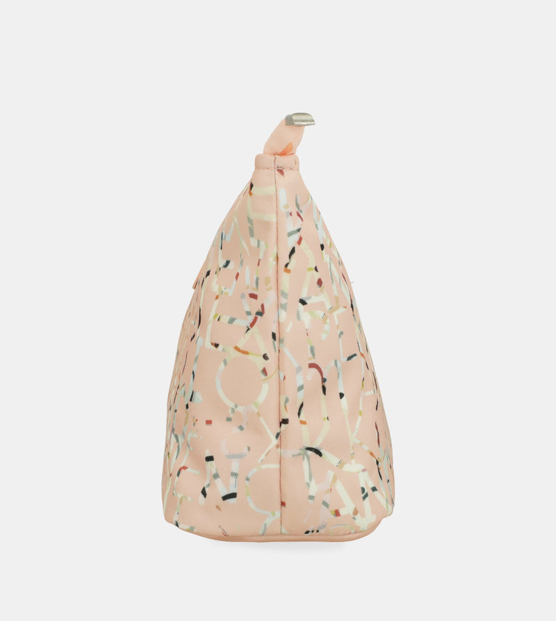 Grand sac de plage rose imprimé