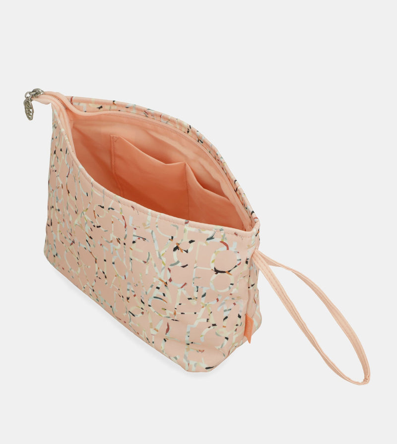Grand sac de plage rose imprimé