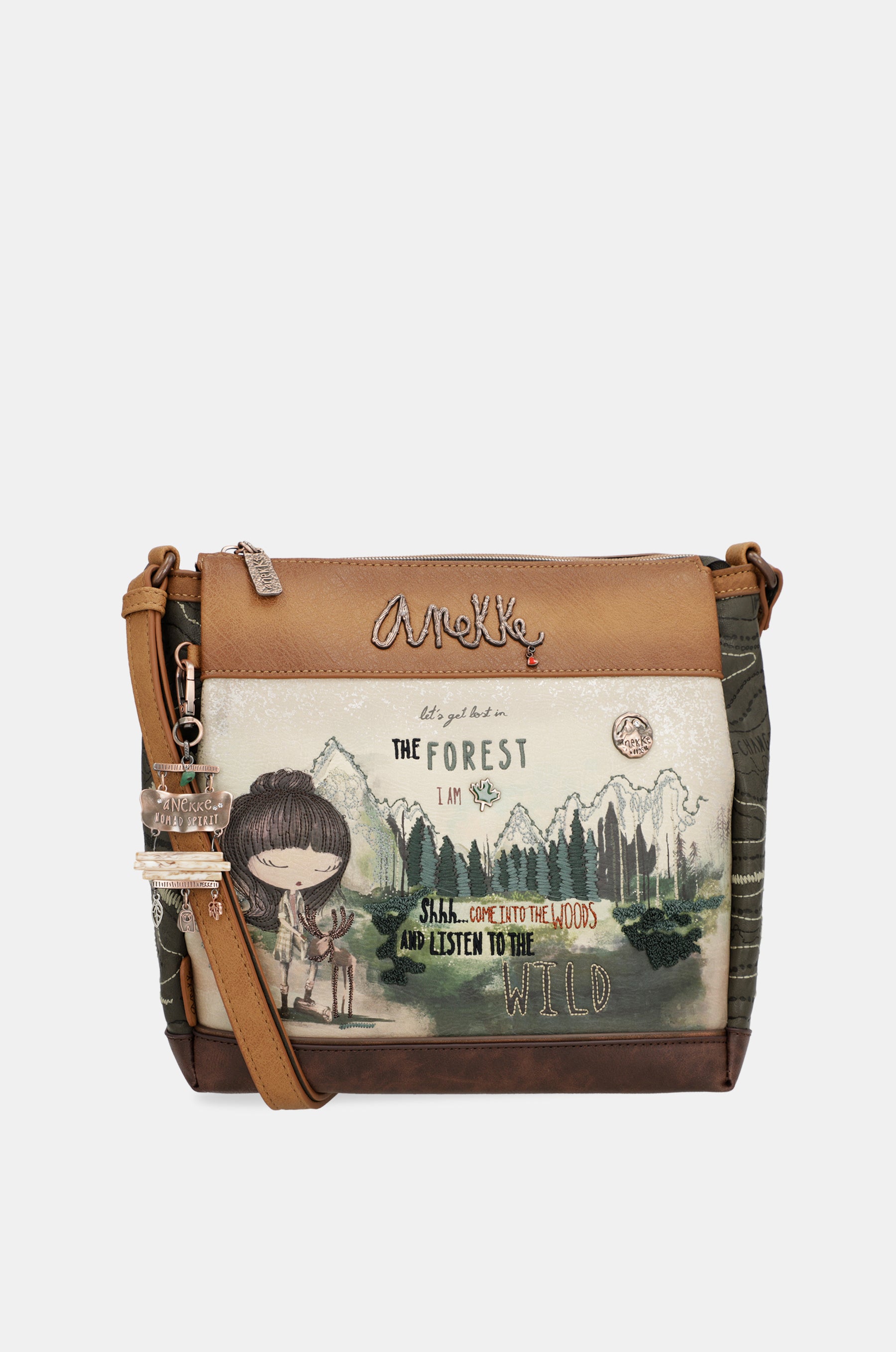 Le sac à bandoulière imprimé forêt