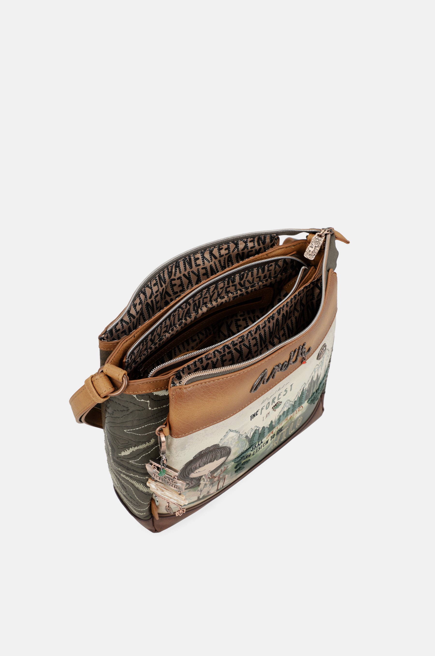 Le sac à bandoulière imprimé forêt