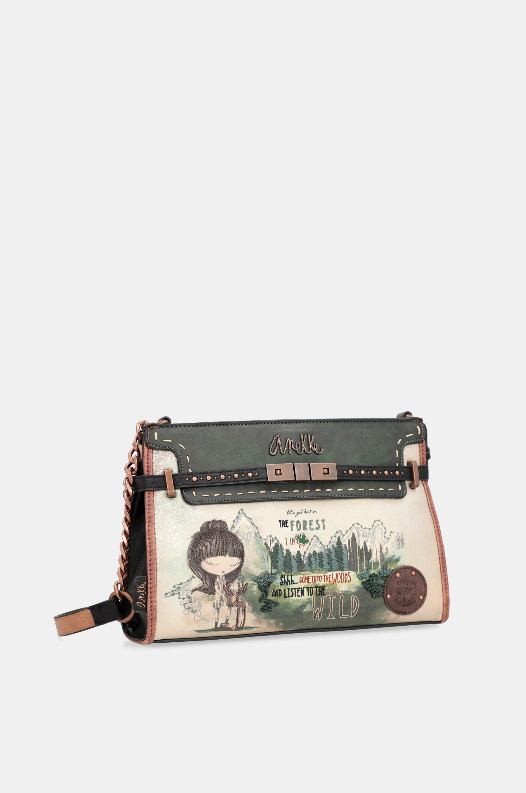 Le sac d'épaule forestier avec des applications métalliques
