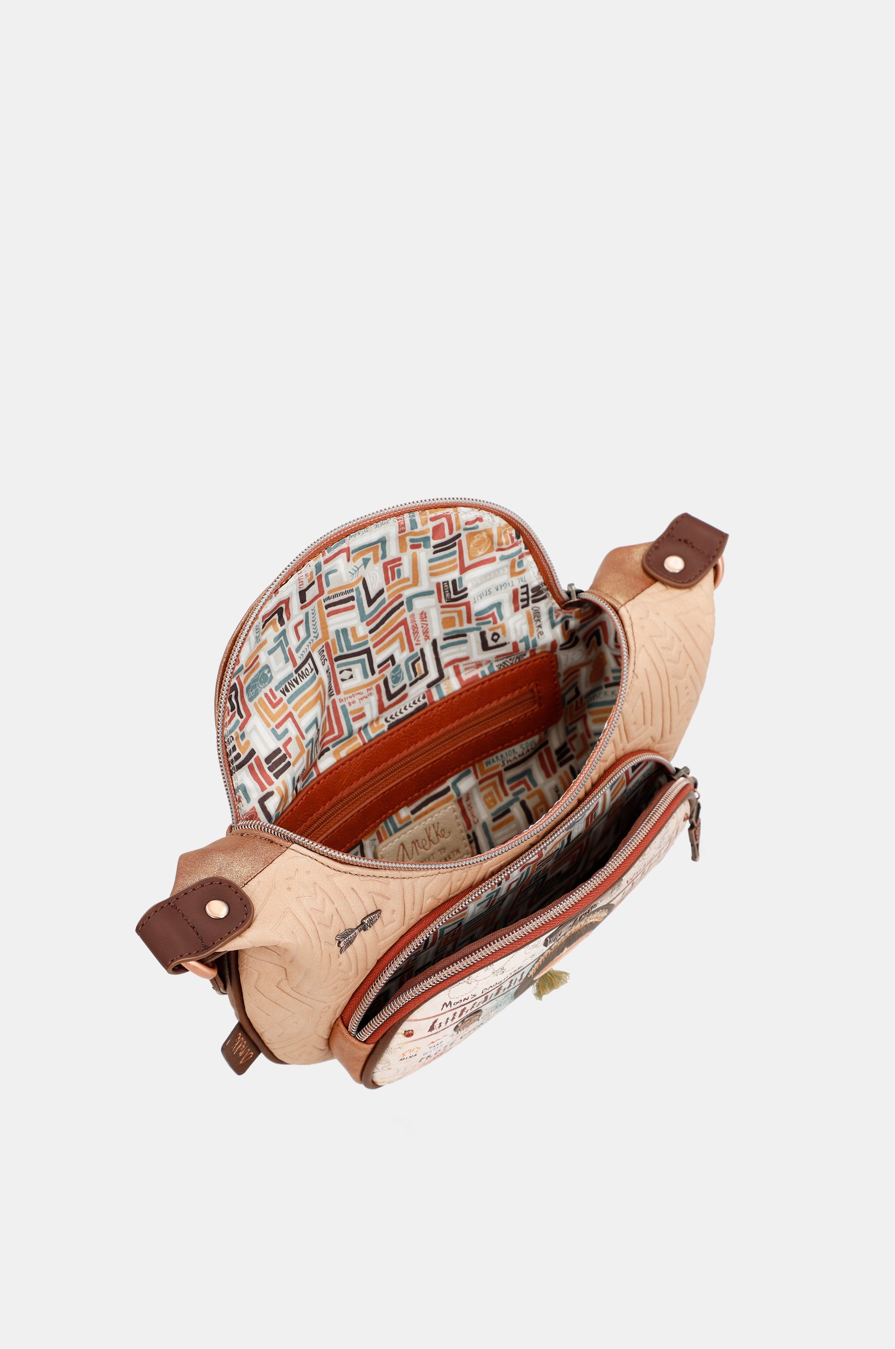 Menire Sac crossbody imprimé et ethnique