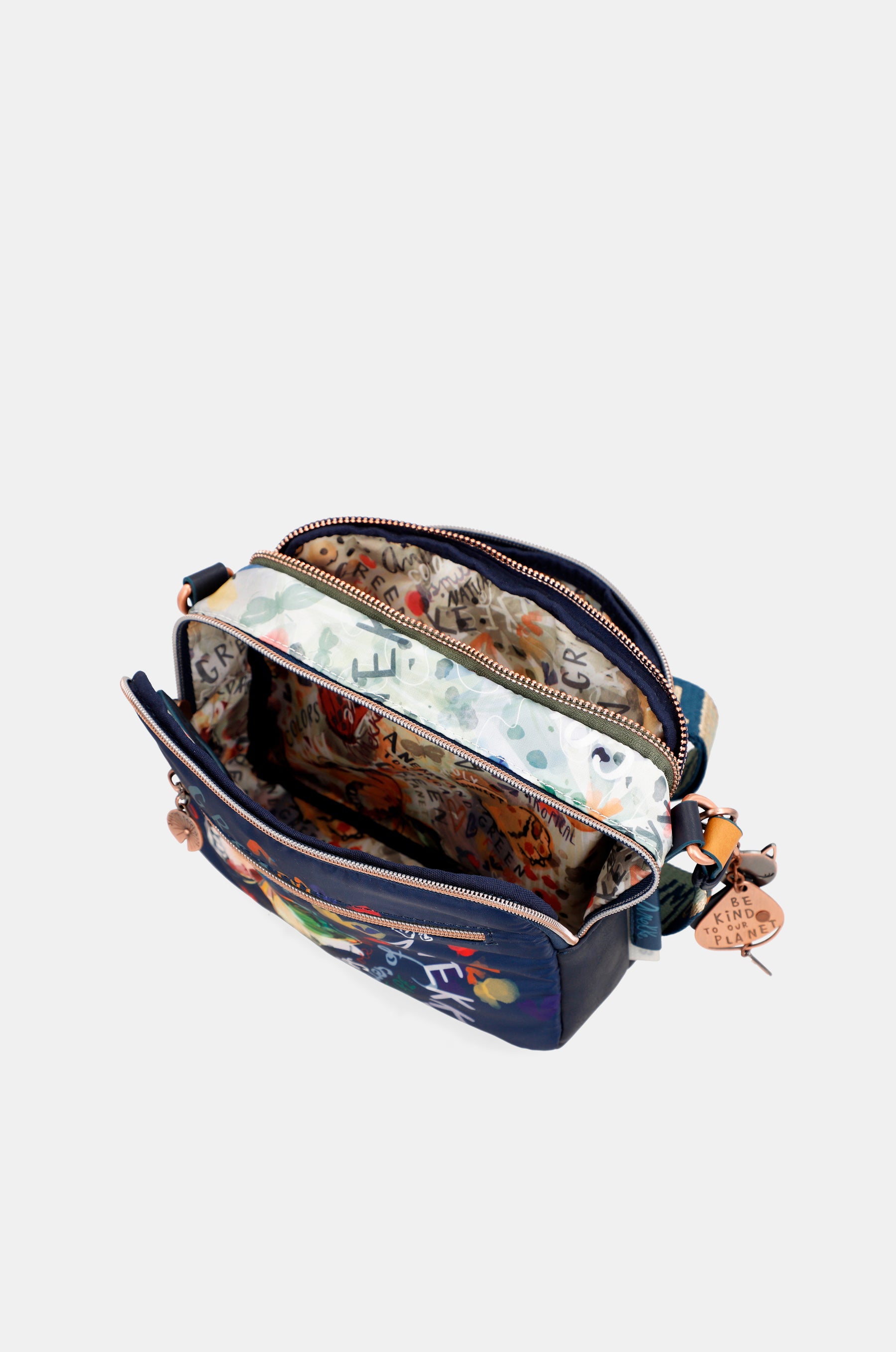 Nature Pachamama Navy Blue Crossbody Bag Anekke