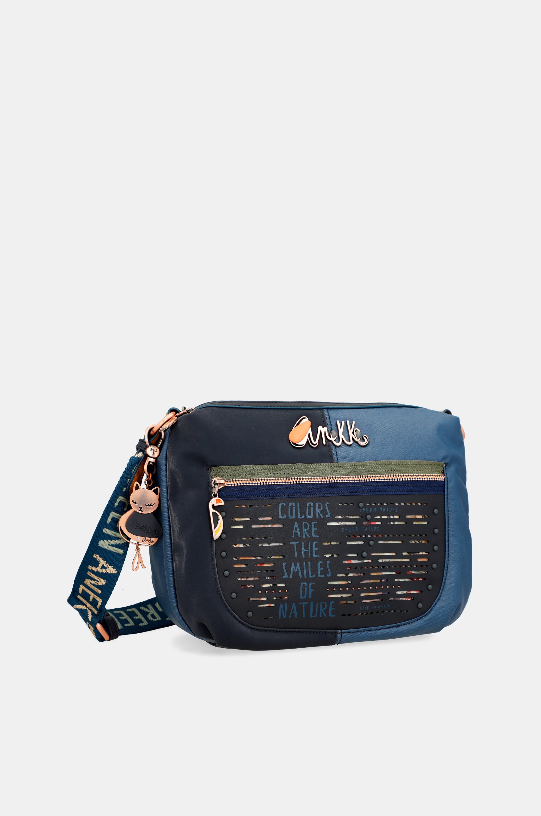 Nature Pachamama Sac crossbody bleu marine flexible