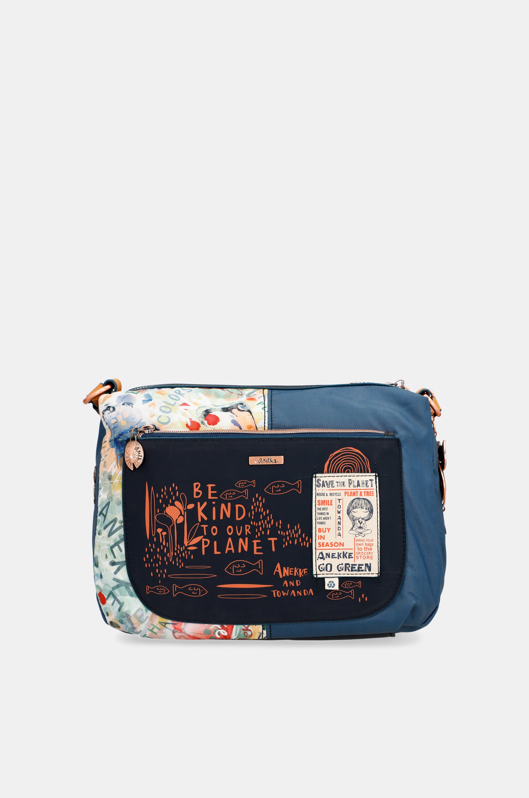 Nature Pachamama Sac crossbody bleu marine flexible