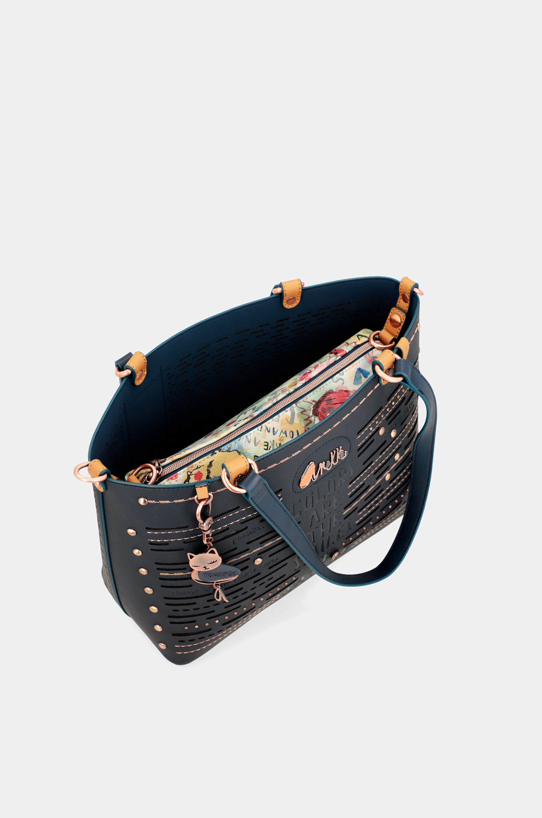 Nature pachamama bleu marine grand sac fourre-tout