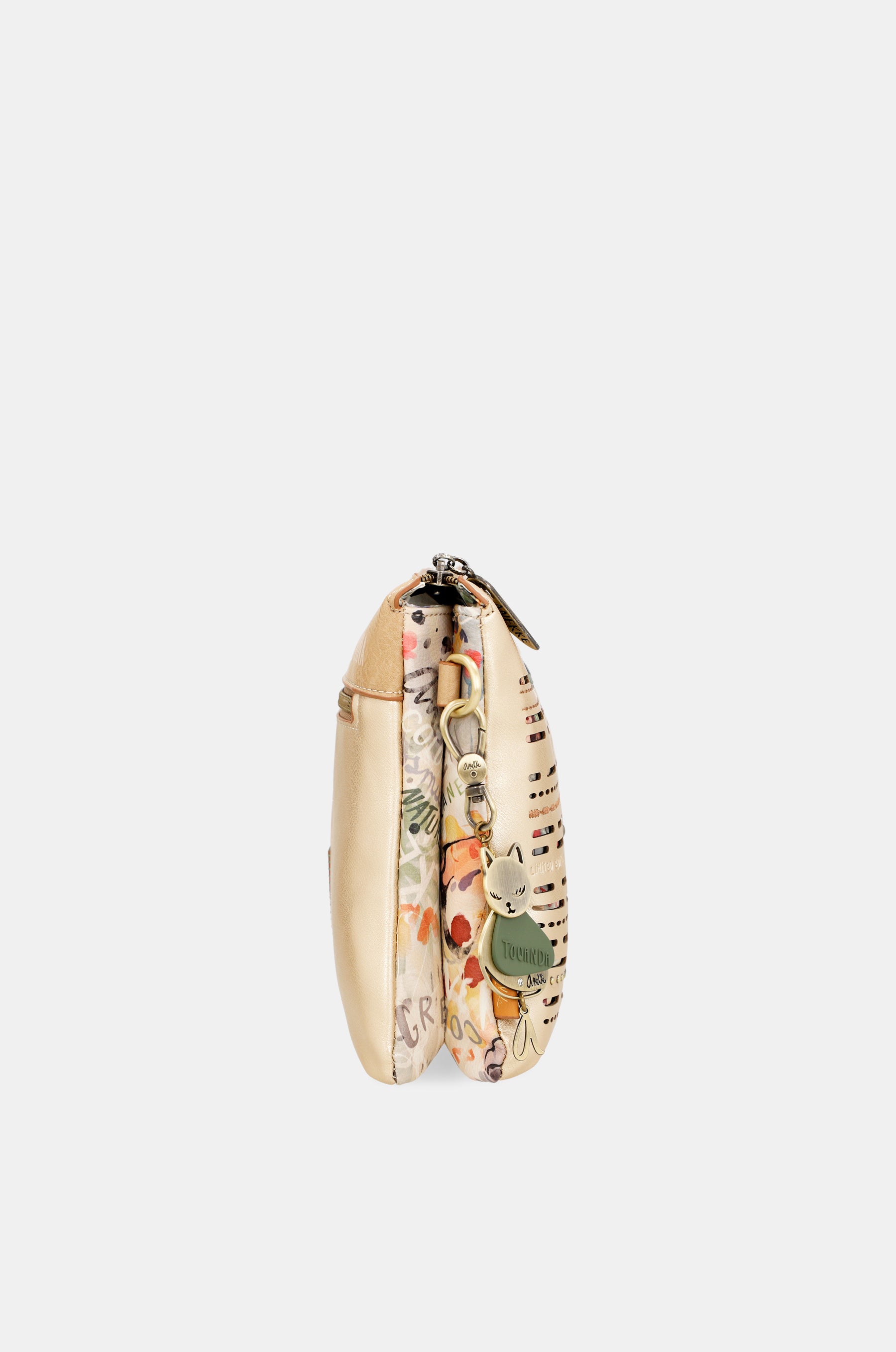 Nature Pachamama Golden Crossbody Sac avec deux compartiments