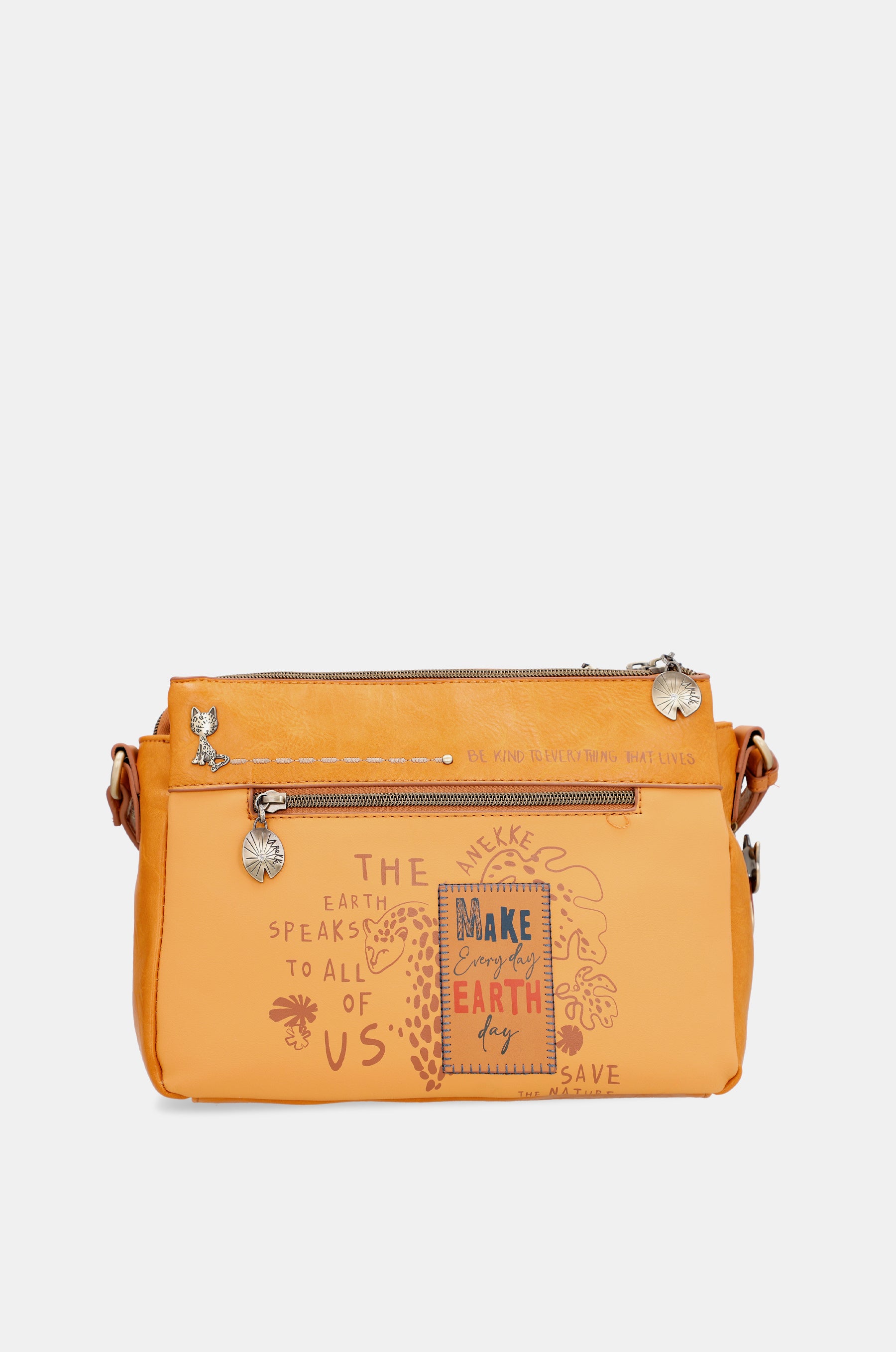 Nature Pachamama Ocher Crossbody Sac avec 3 compartiments