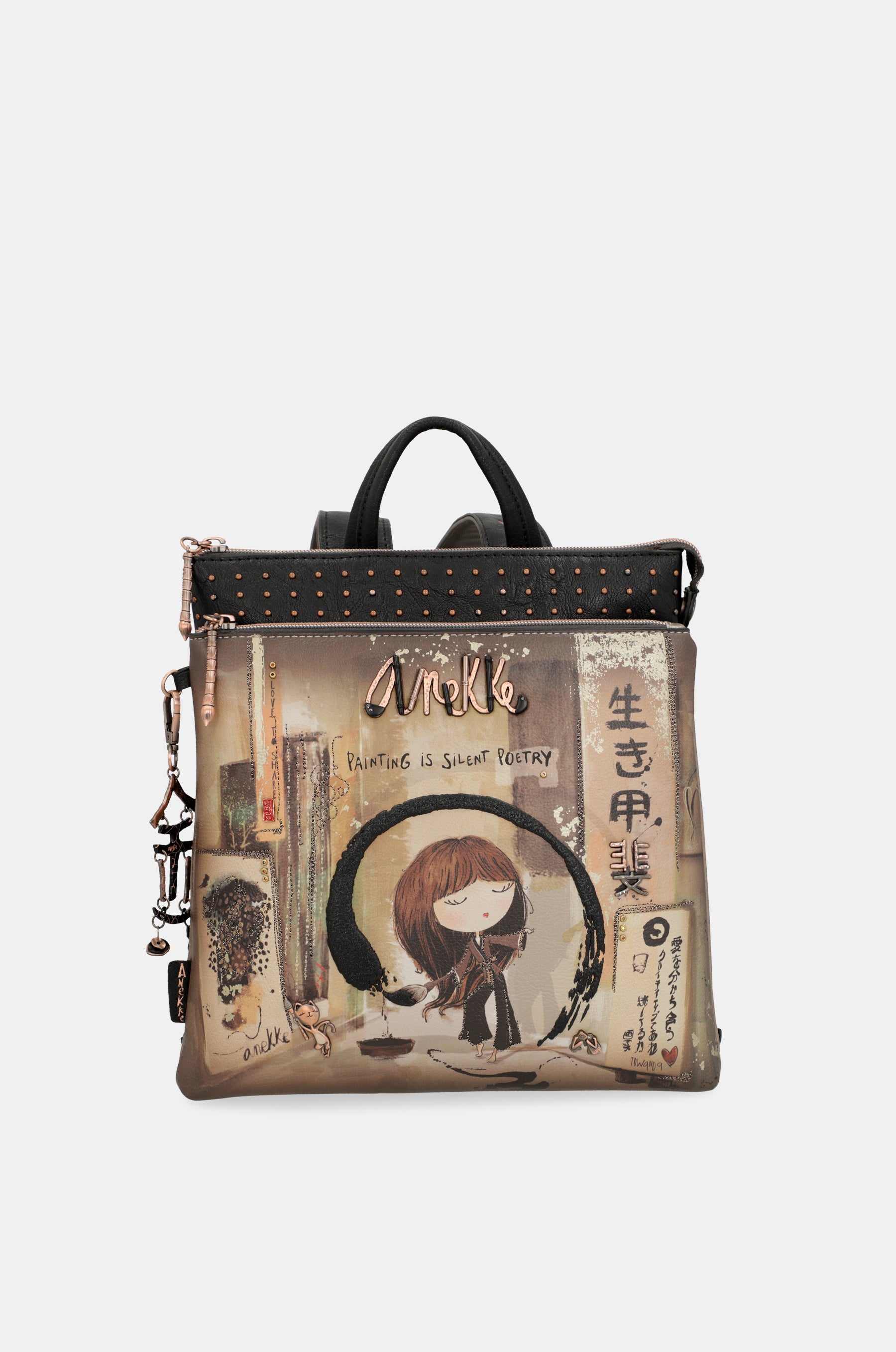 Sac à dos noir de shōen moyen