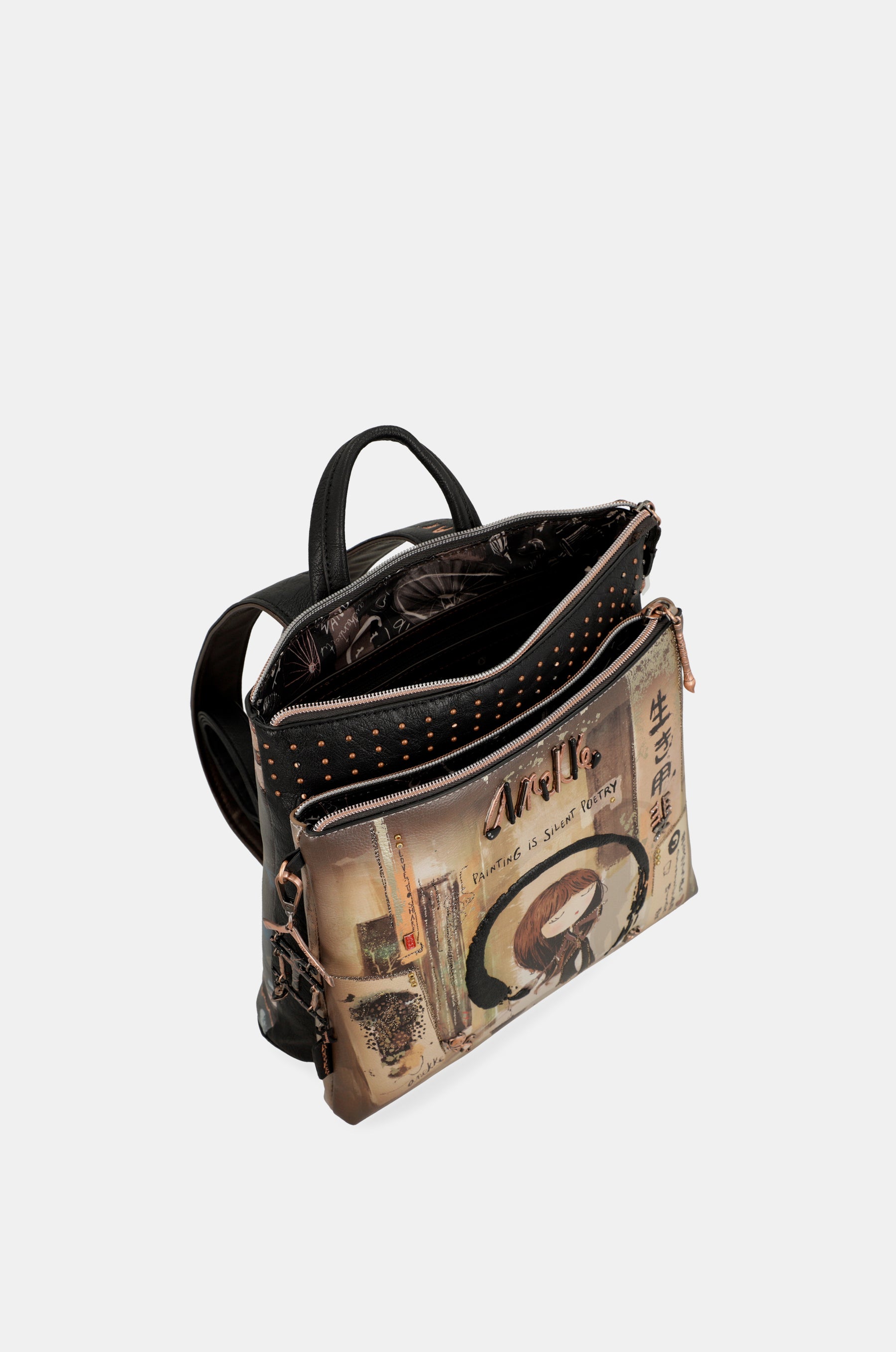 Sac à dos noir de shōen moyen