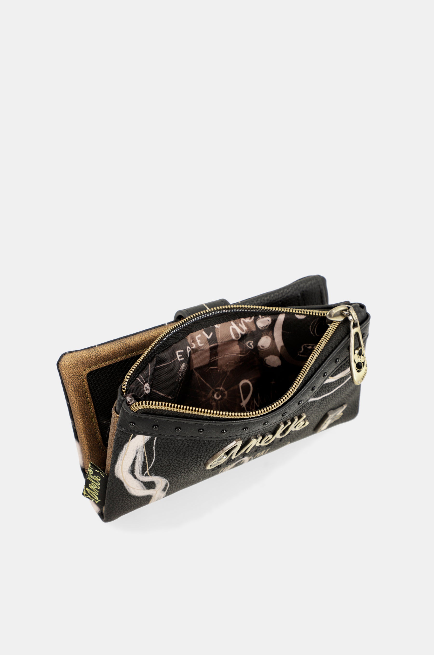 Nature shodō noir rfid flexi portefeuille noir