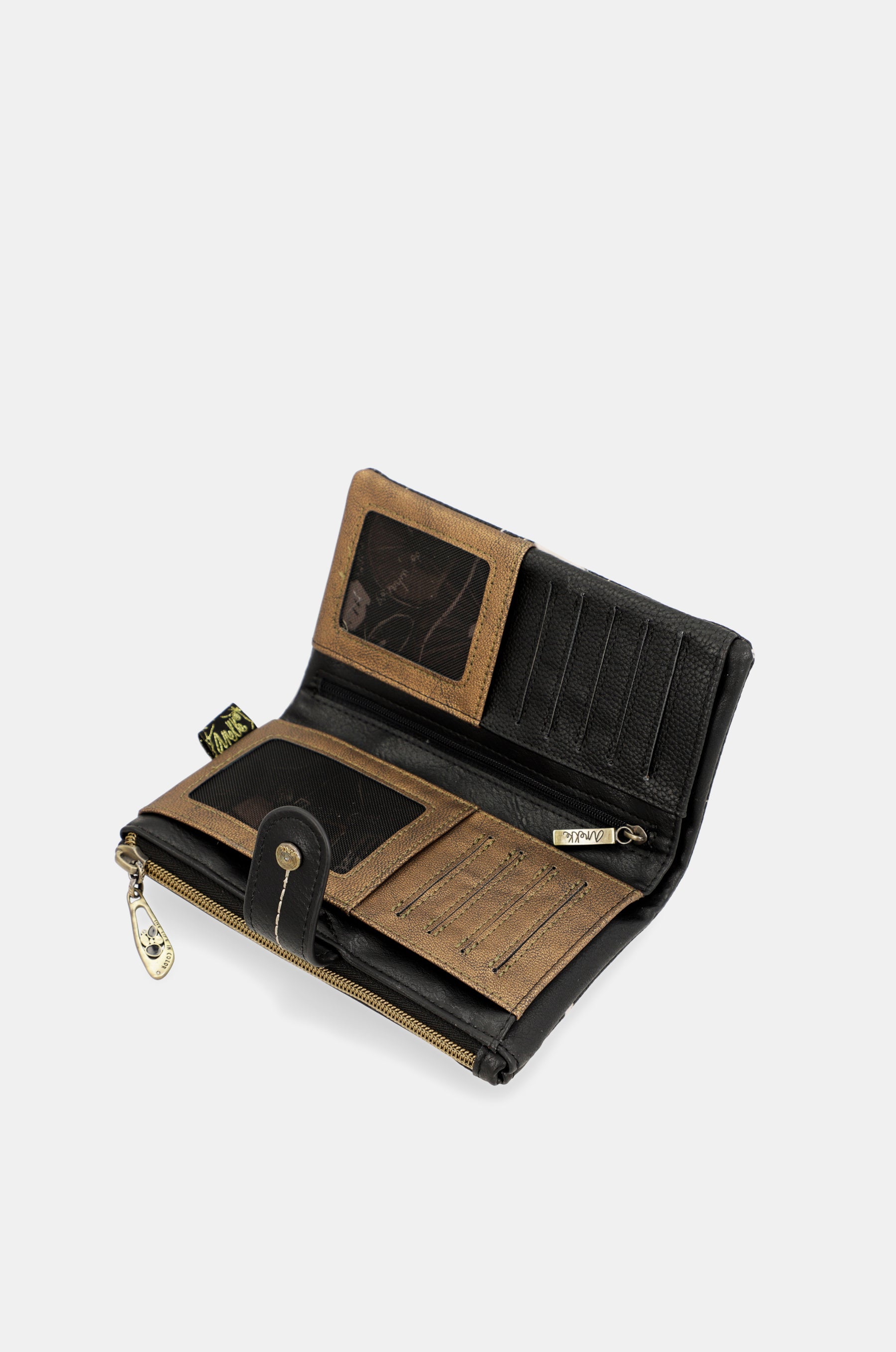 Nature shodō noir rfid flexi portefeuille noir