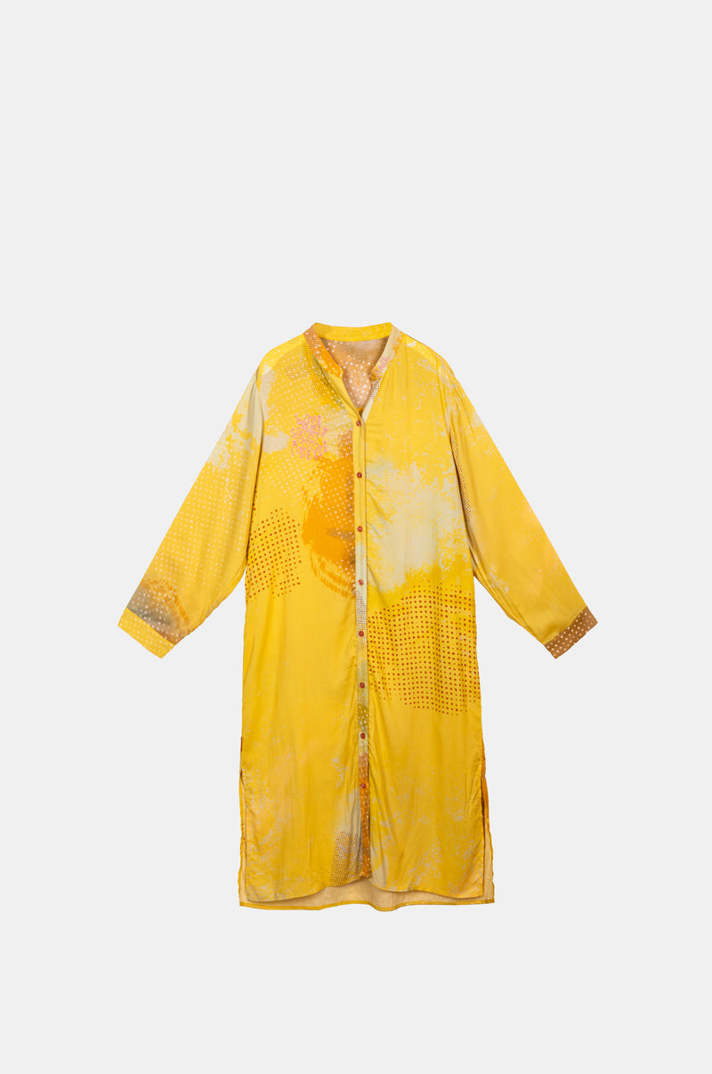 Robe chemise jaune