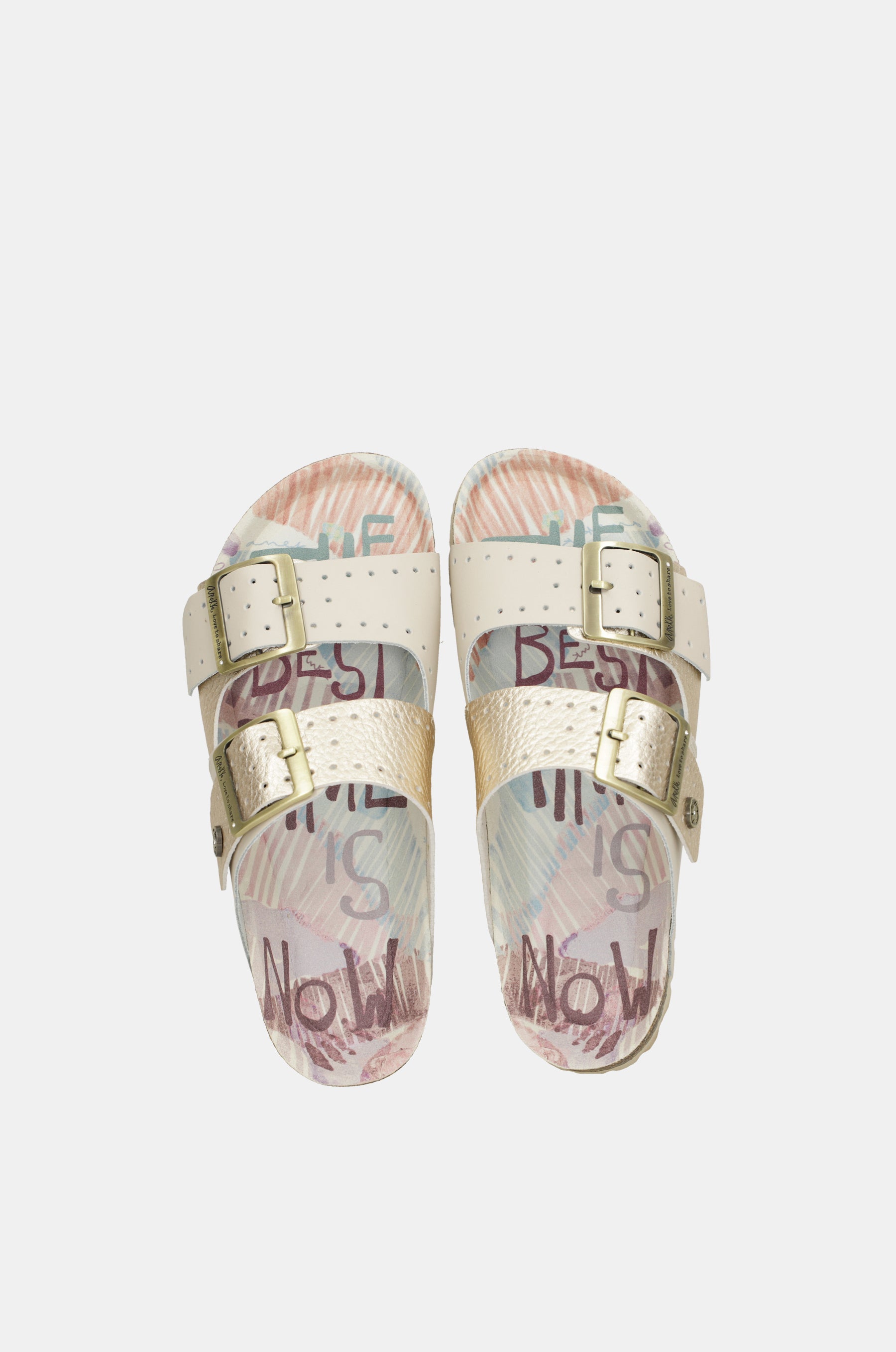 Sandales bio femme, or
