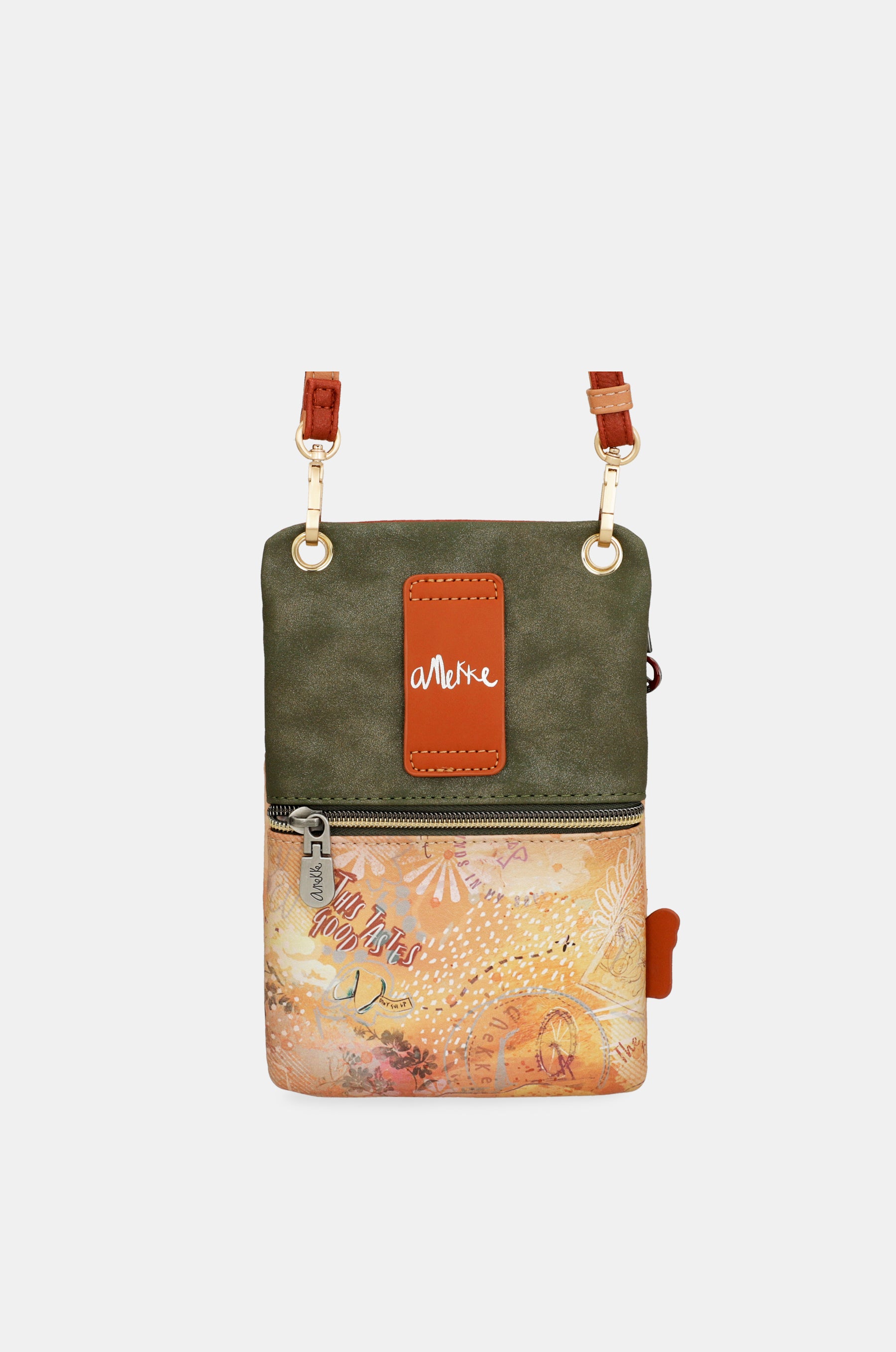 Mini sac bandoulière camel Peace & Love