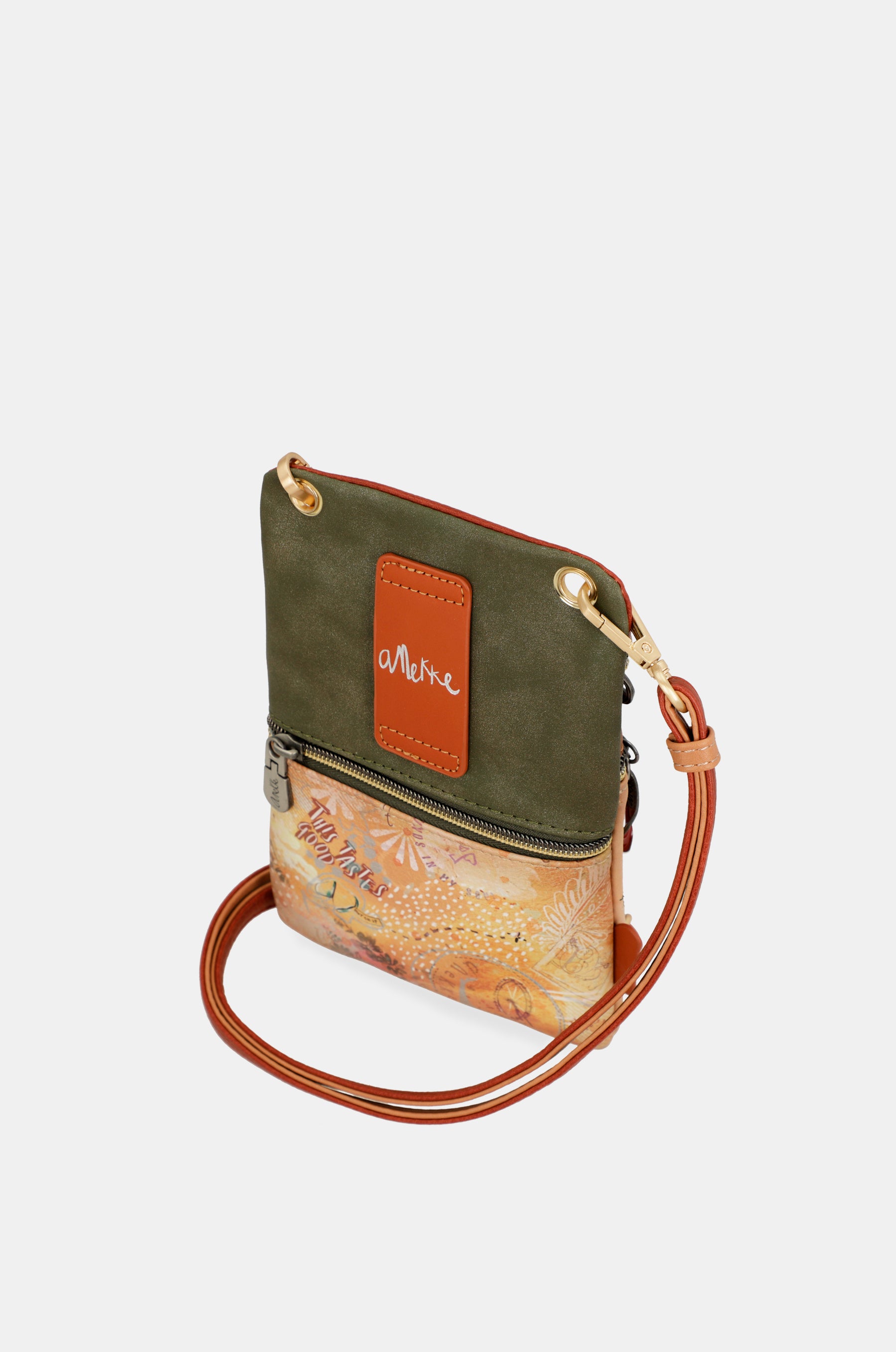 Mini sac bandoulière camel Peace & Love