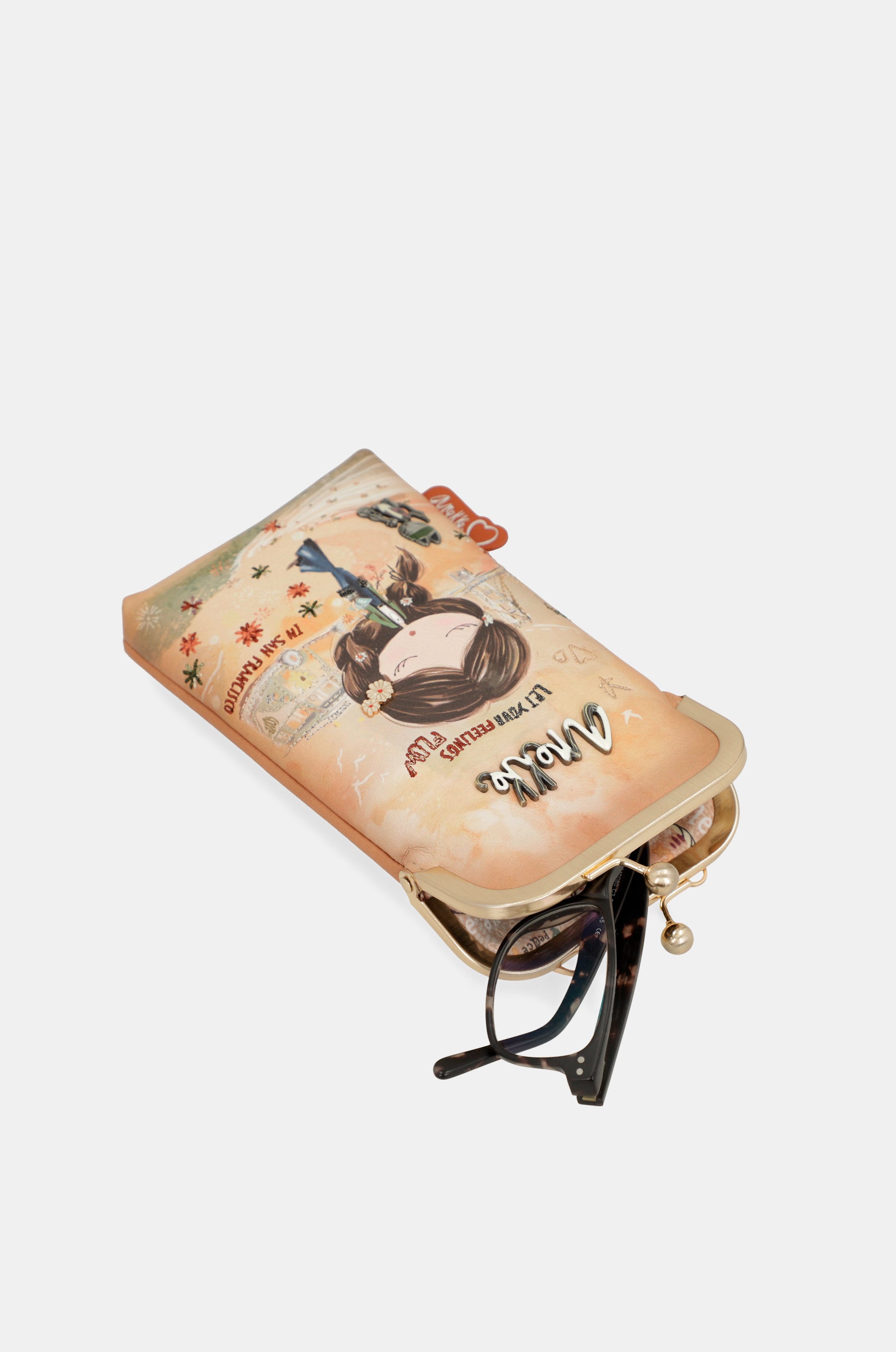 Sac portefeuille RFID 3-en-1 camel Peace & Love