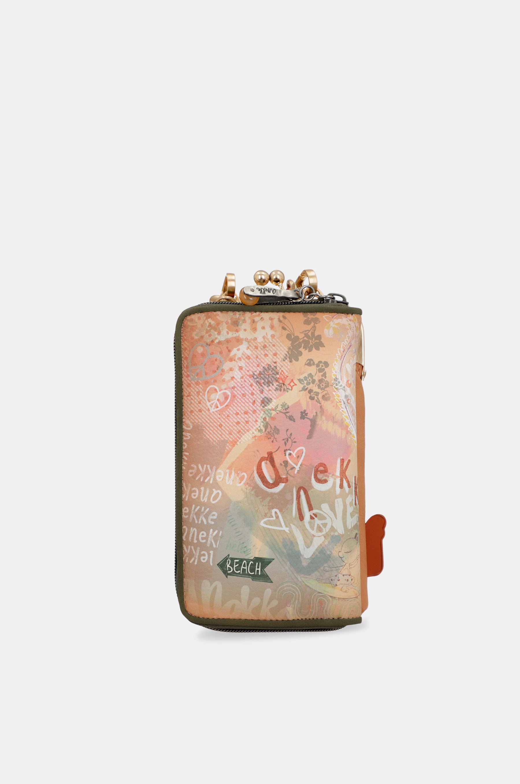 Sac portefeuille RFID 3-en-1 camel Peace & Love