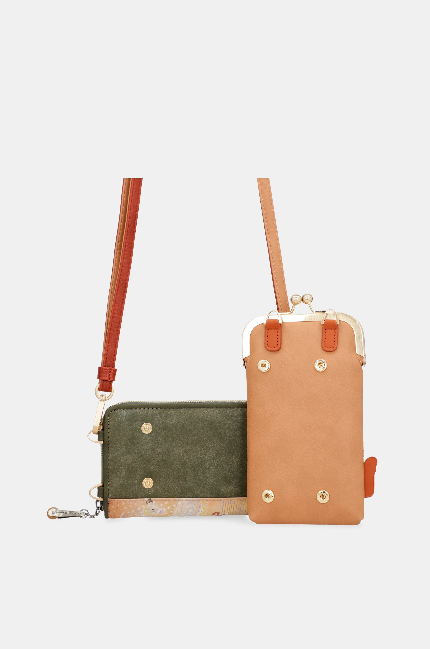 Sac portefeuille RFID 3-en-1 camel Peace & Love
