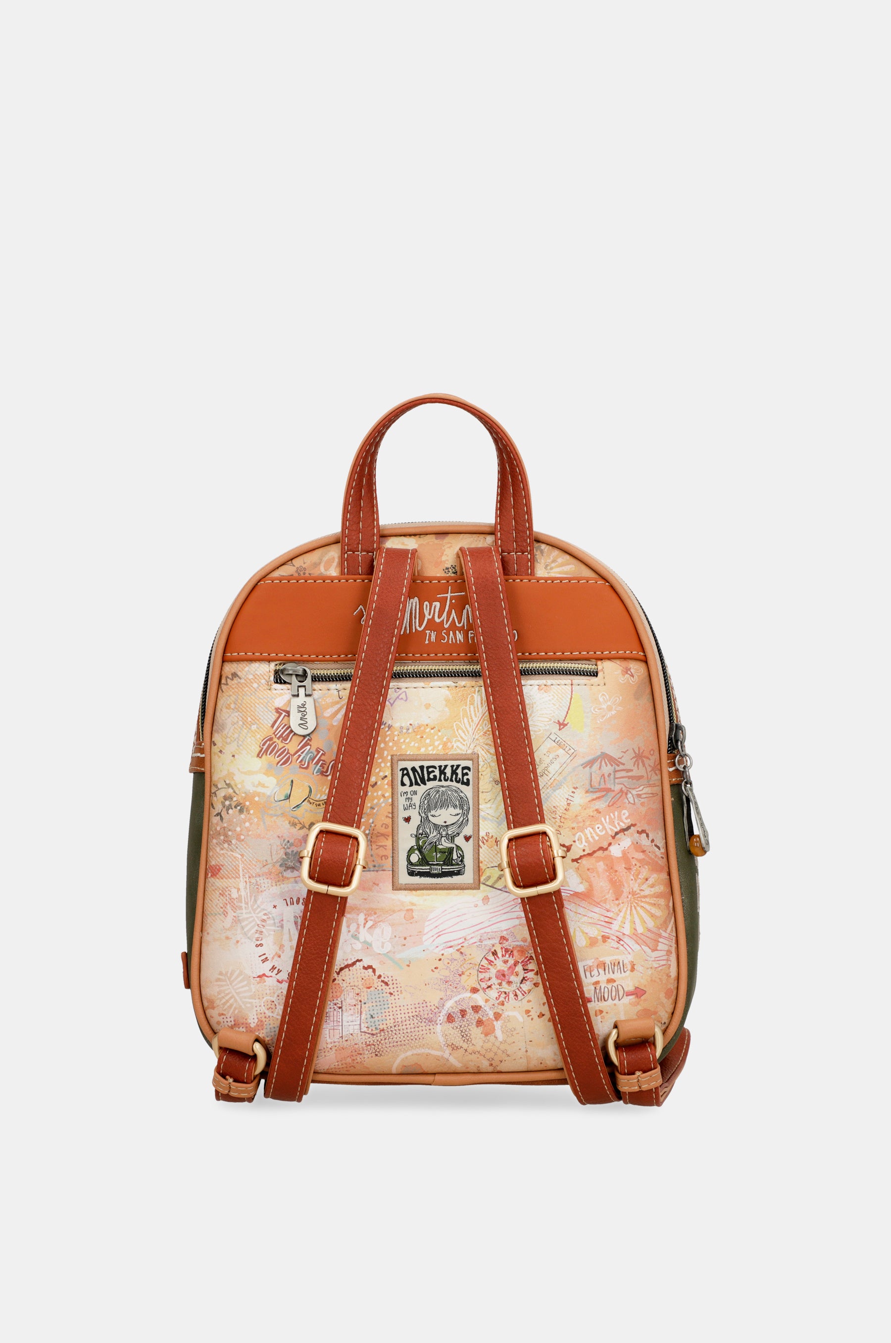 Sac à dos moyen format camel Peace & Love
