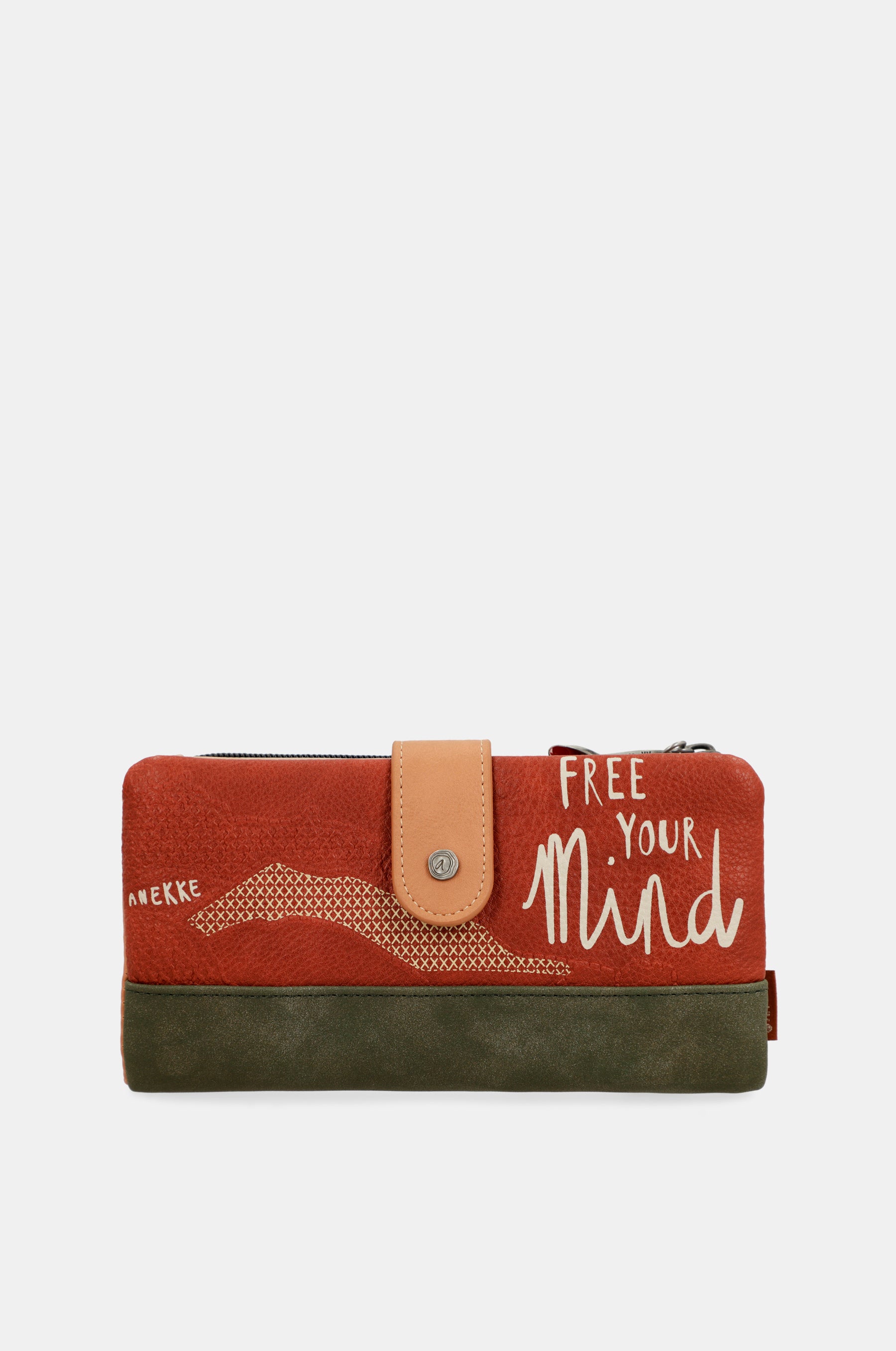 Portefeuille RFID grand format camel Peace & Love
