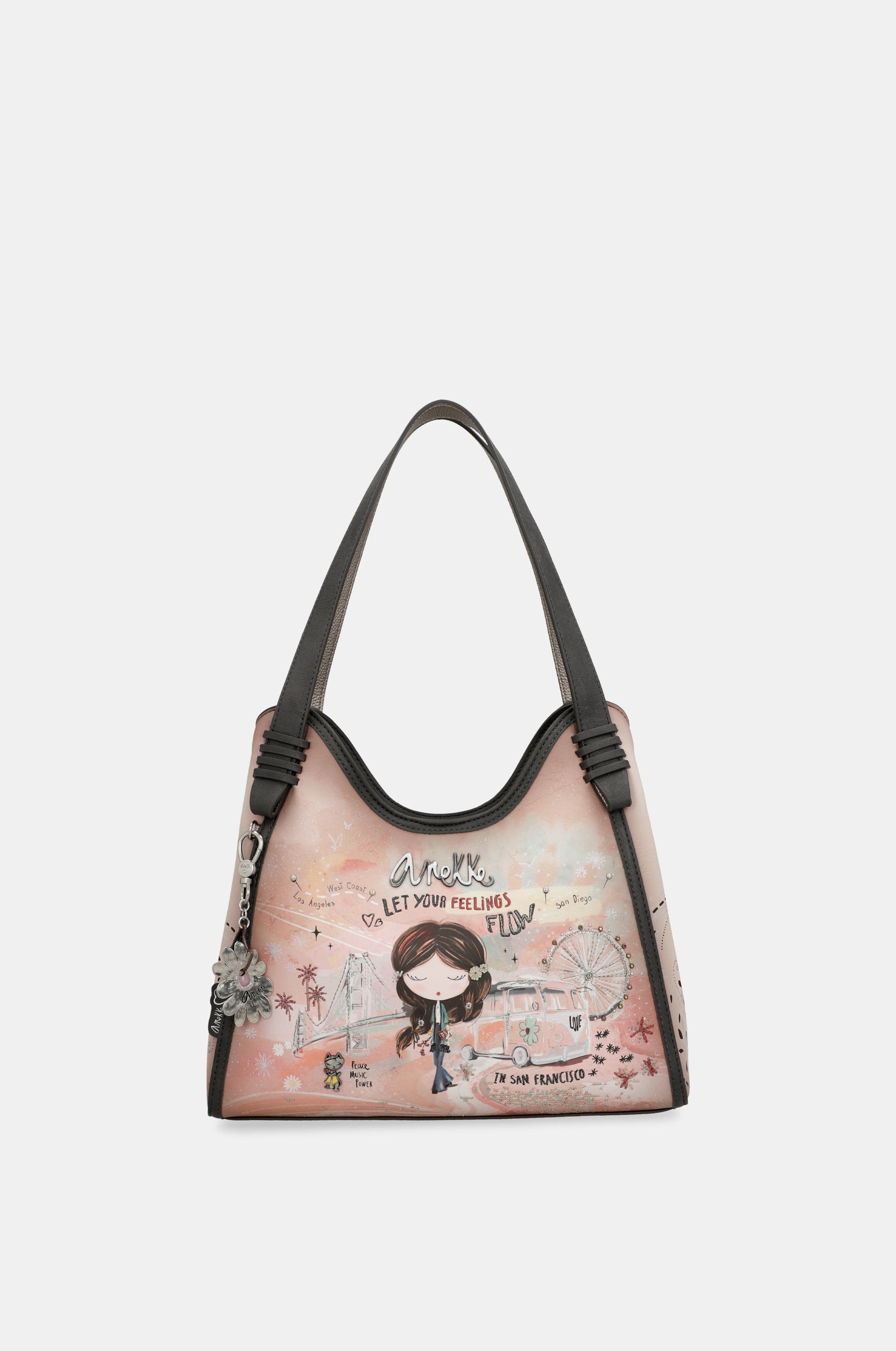 Sac porté épaule rose Peace & Love