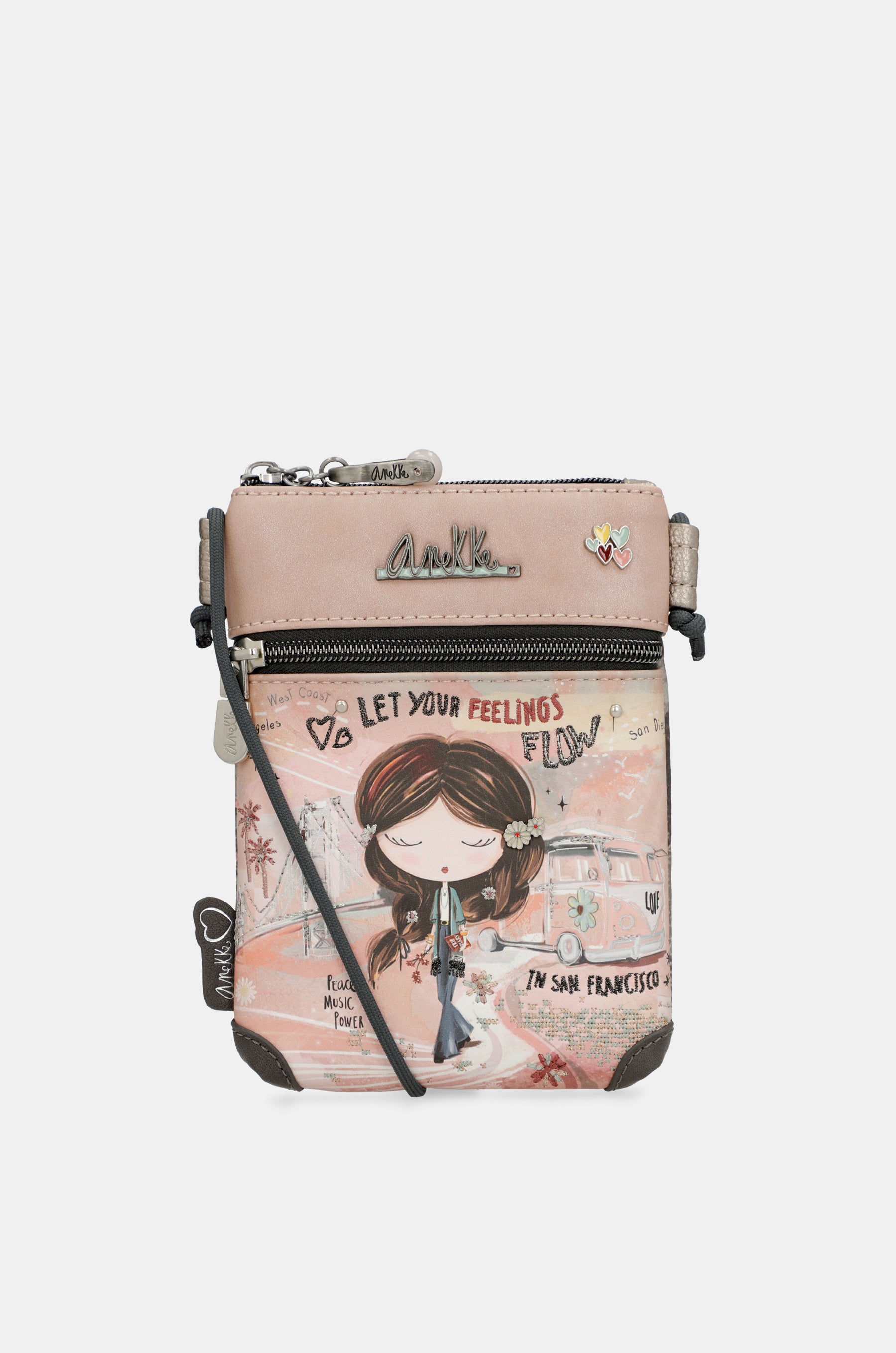 Mini sac bandoulière rose Peace & Love