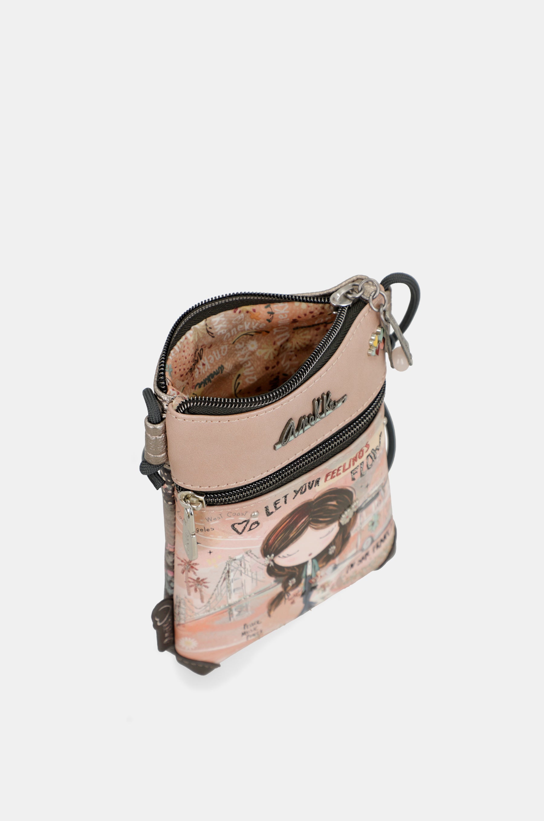 Mini sac bandoulière rose Peace & Love