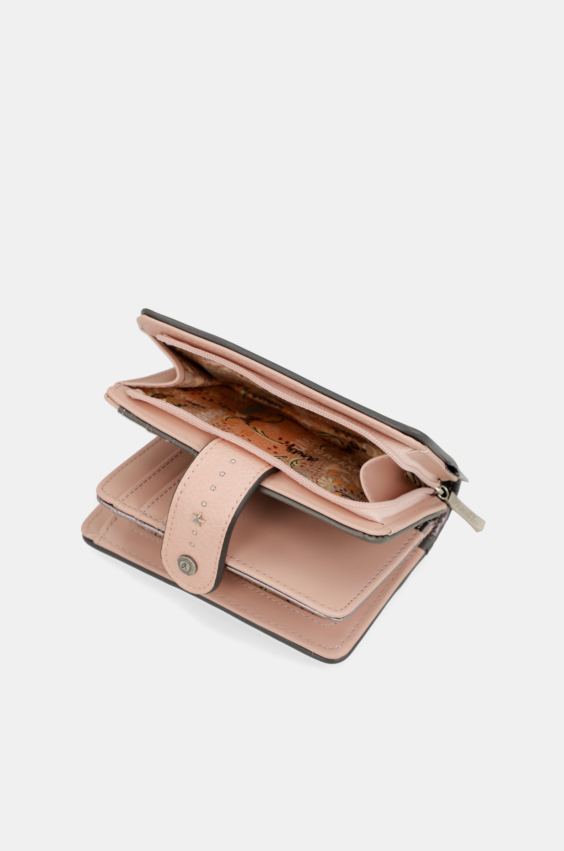 Portefeuille RFID moyen format rose Peace & Love