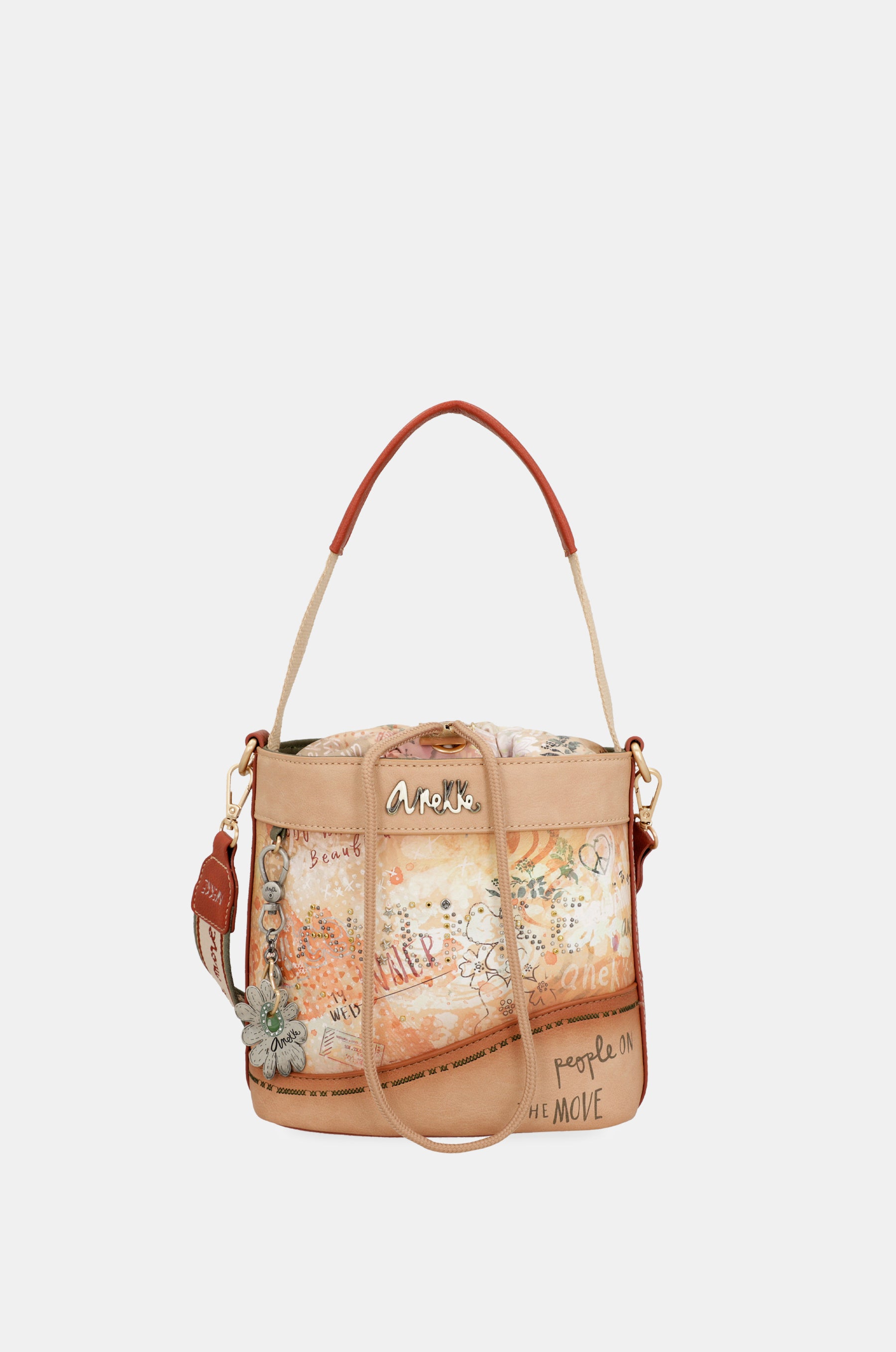 Sac bandoulière avec fermeture à corde Flowers