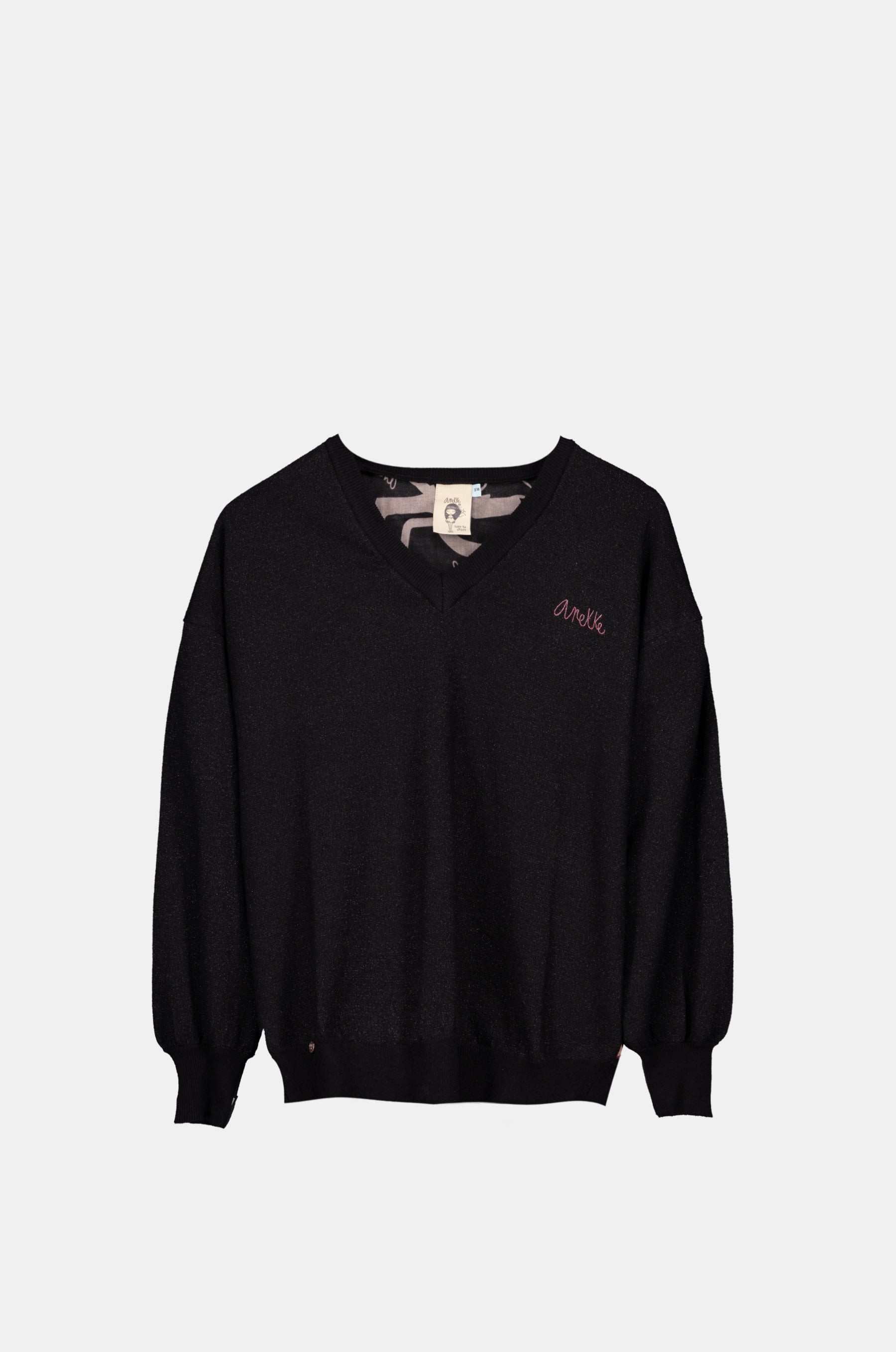 Sweat-shirt noir à dos imprimé