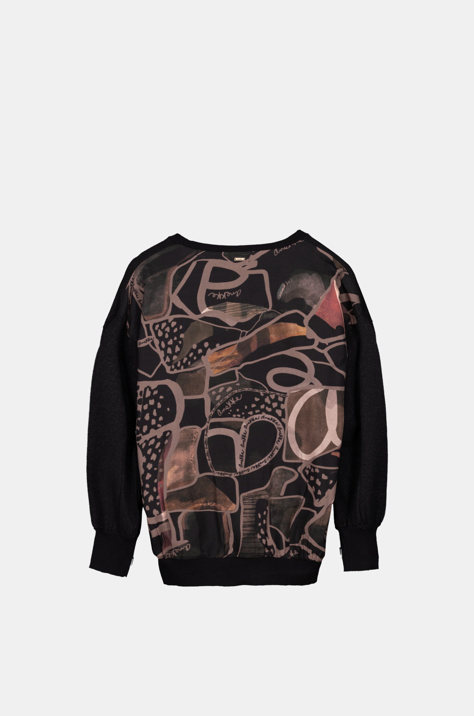 Sweat-shirt noir à dos imprimé