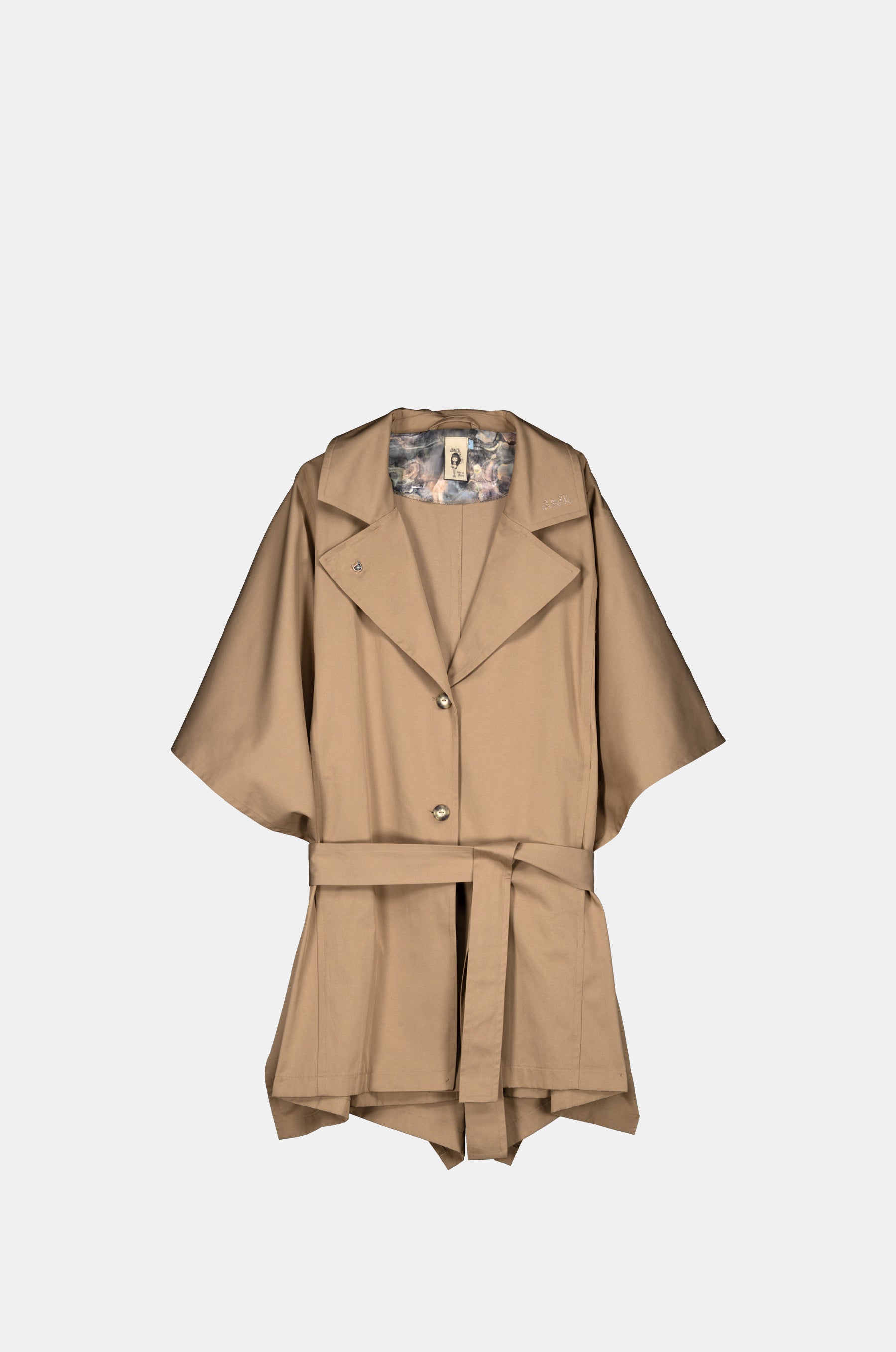 Trench-coat beige style cape