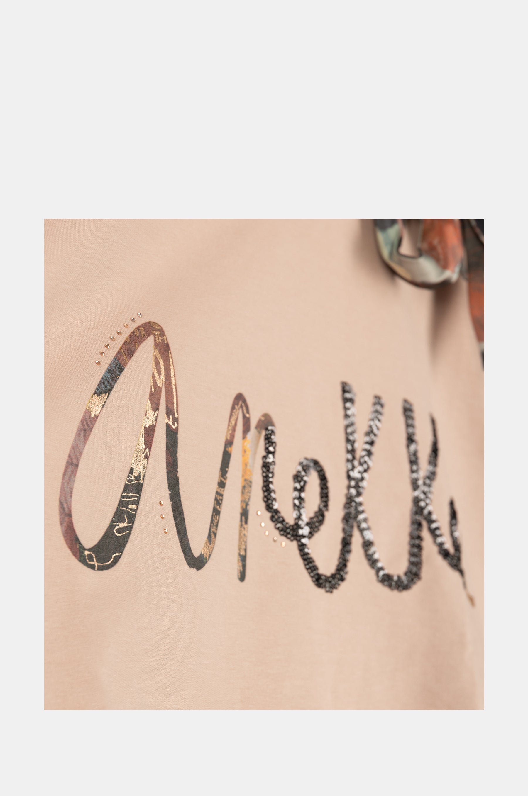 Sweat-shirt beige cut-out