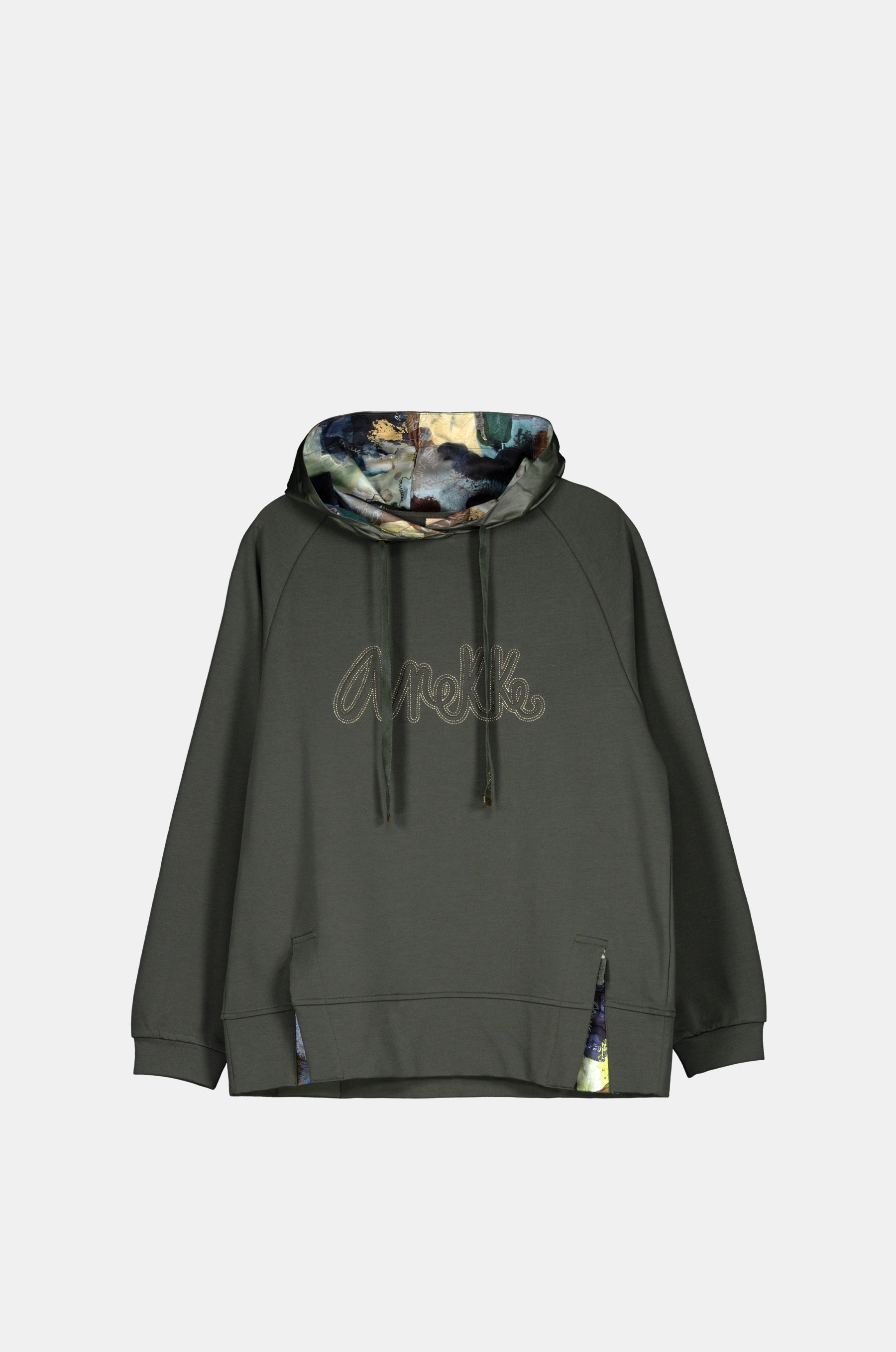 Sweat-shirt vert à capuche