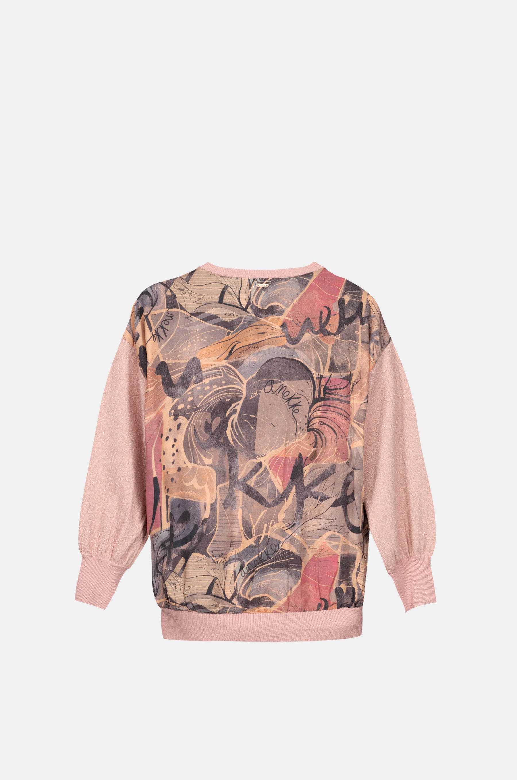 Sweat-shirt rose à dos imprimé