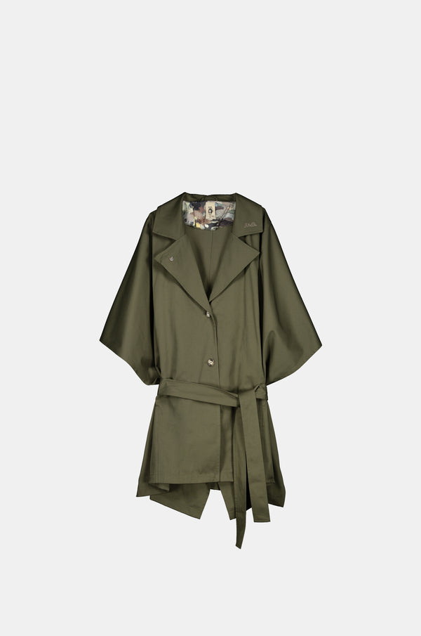 Trench-coat vert style cape