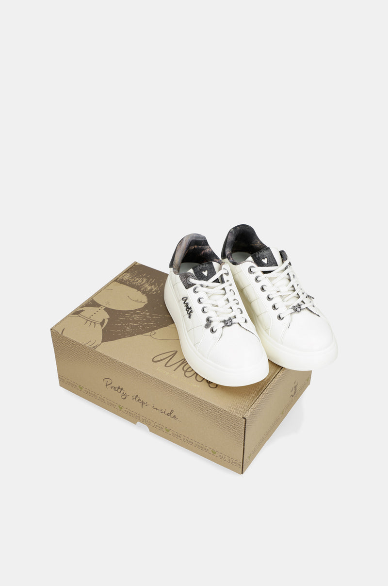 Baskets style casual, blanc