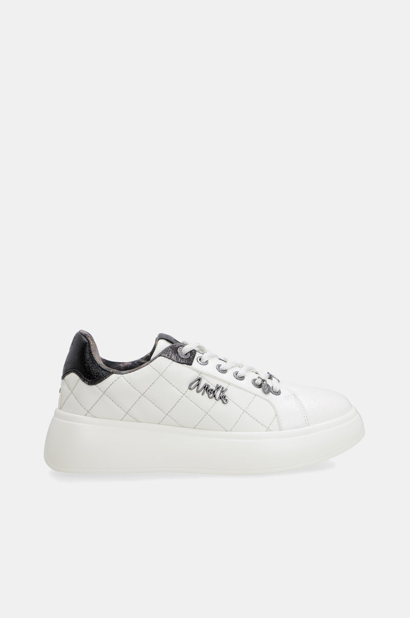 Baskets style casual, blanc
