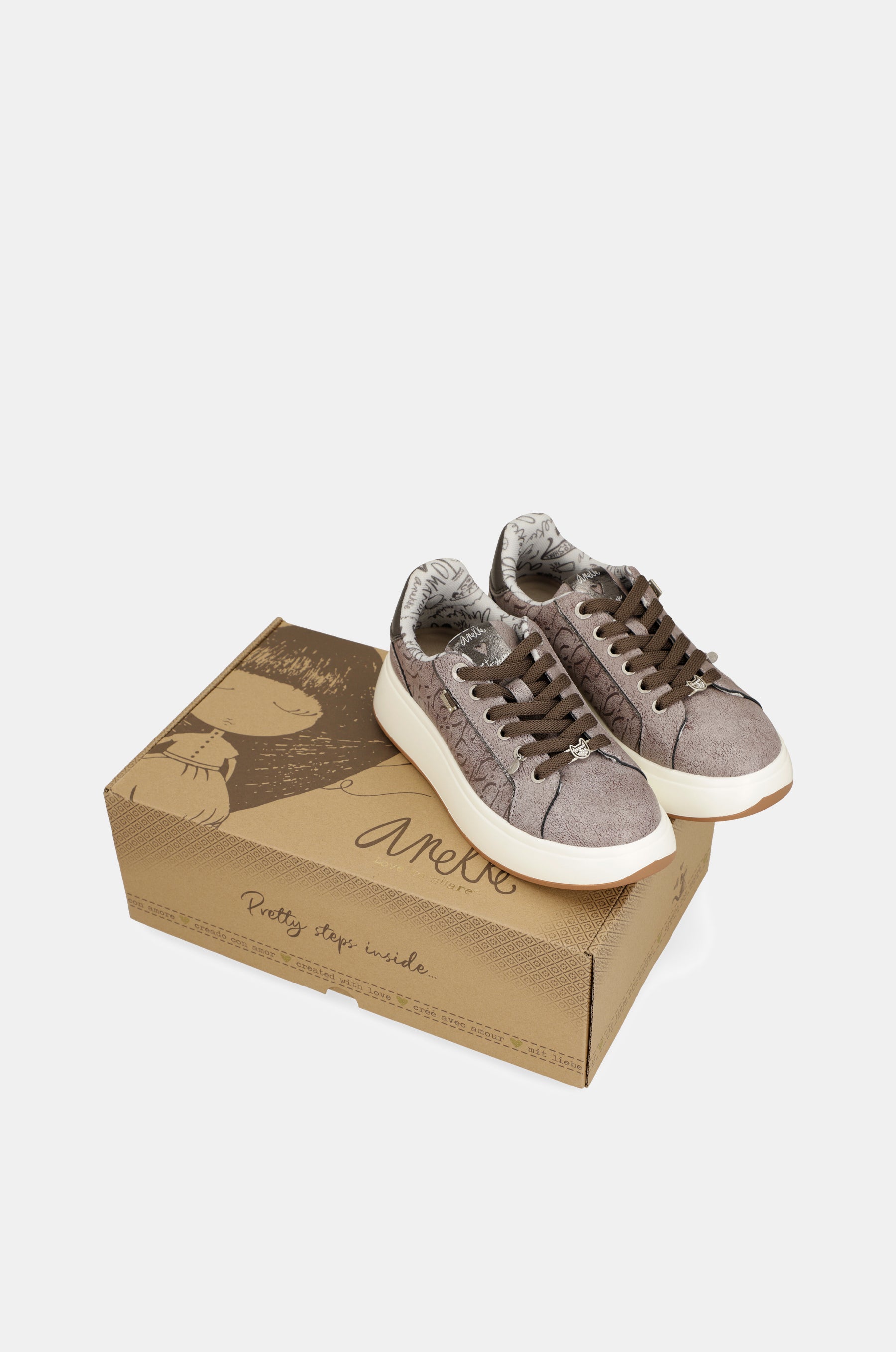 Baskets style casual, écru