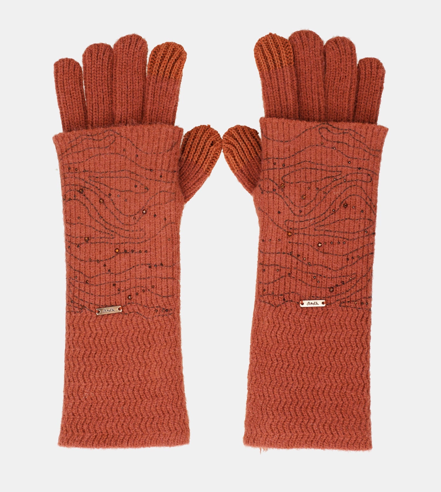 Gants en maille, rouge