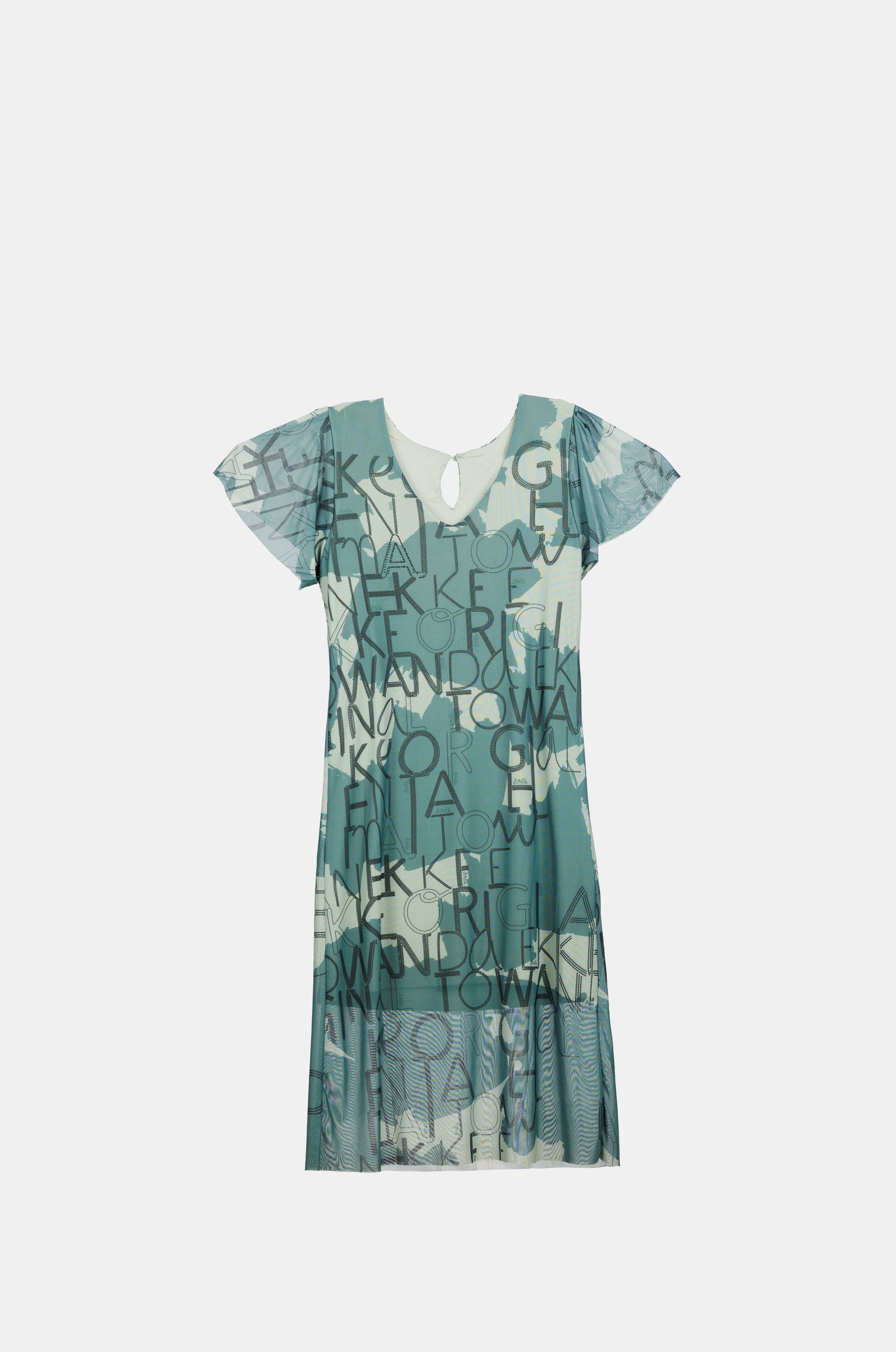 Robe verte à manches courtes