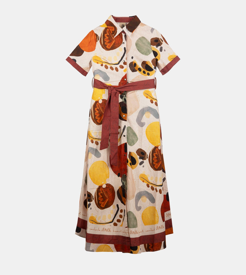 Robe longue à manches courtes Alma